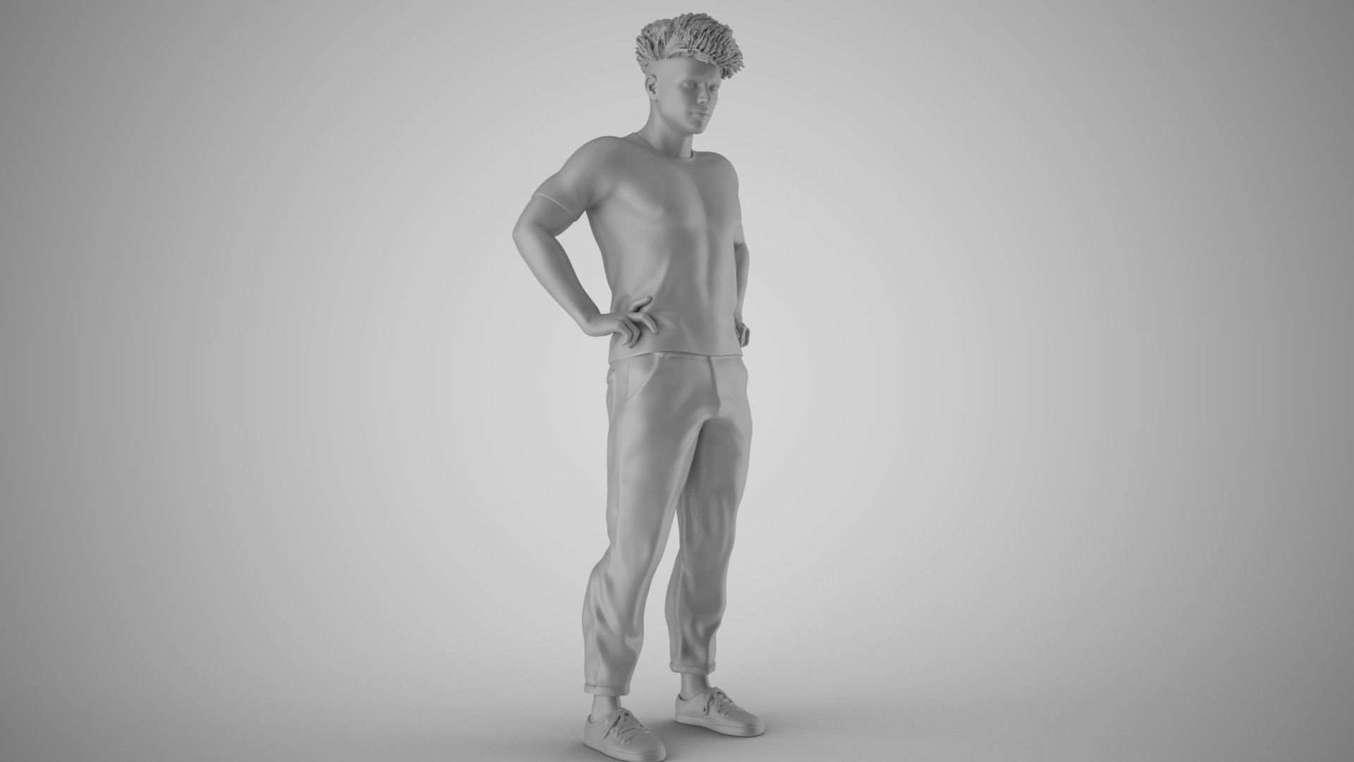 Man on His Hips 3D print model_3