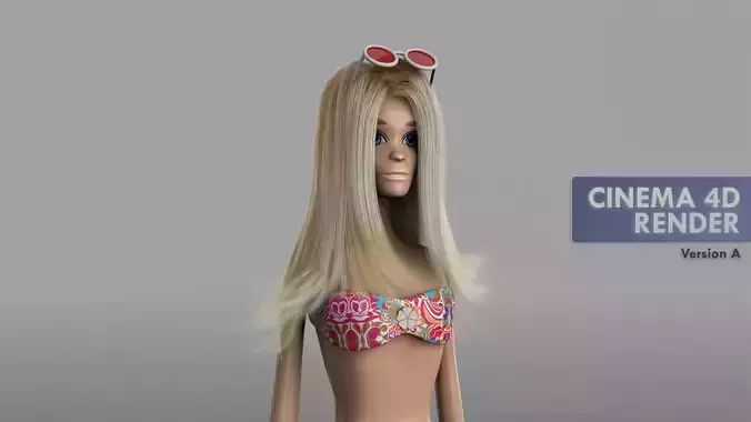 Barbie Doll Low-poly 3D model