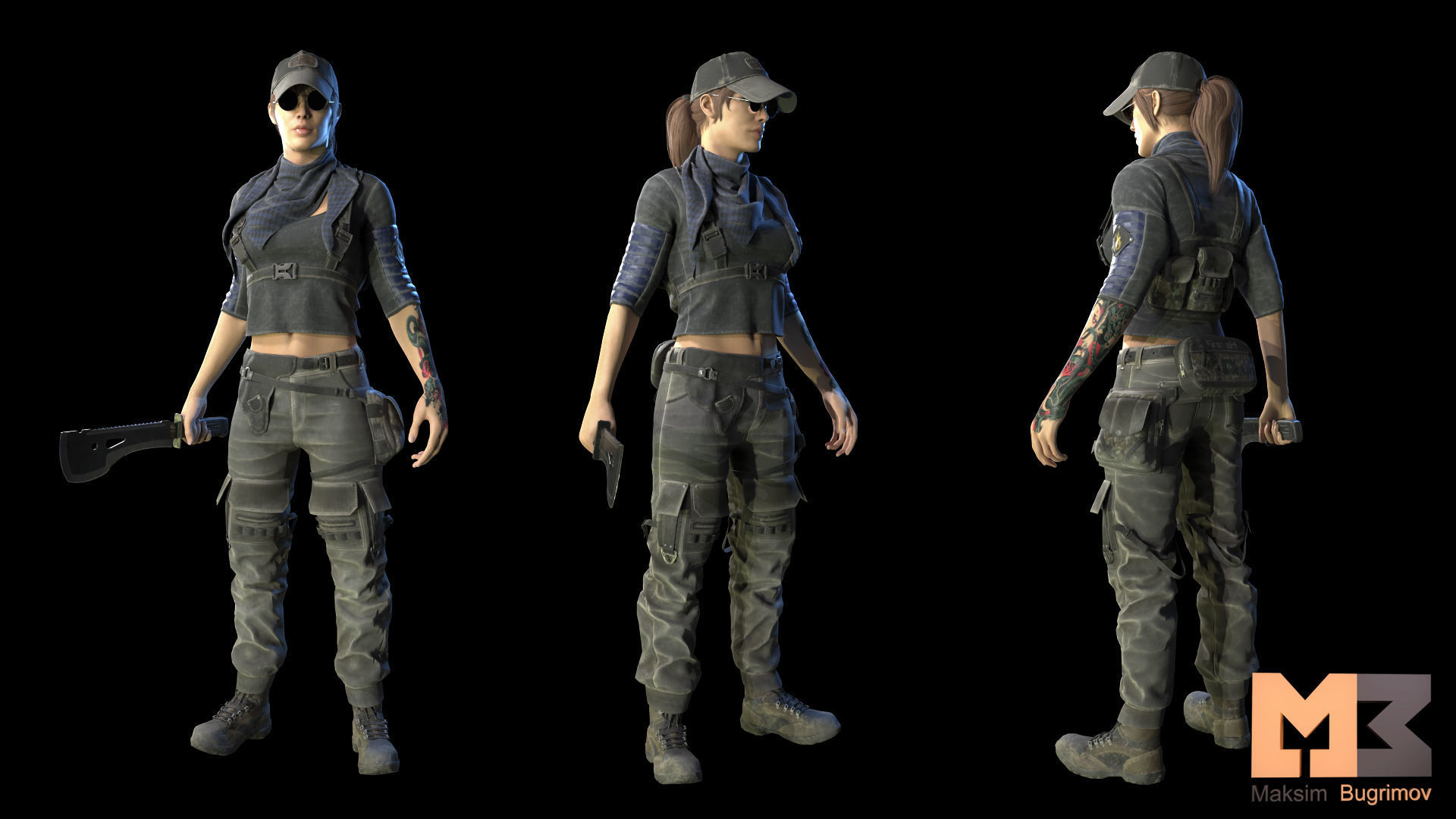 Adventure Character 01 Low-poly 3D model_5