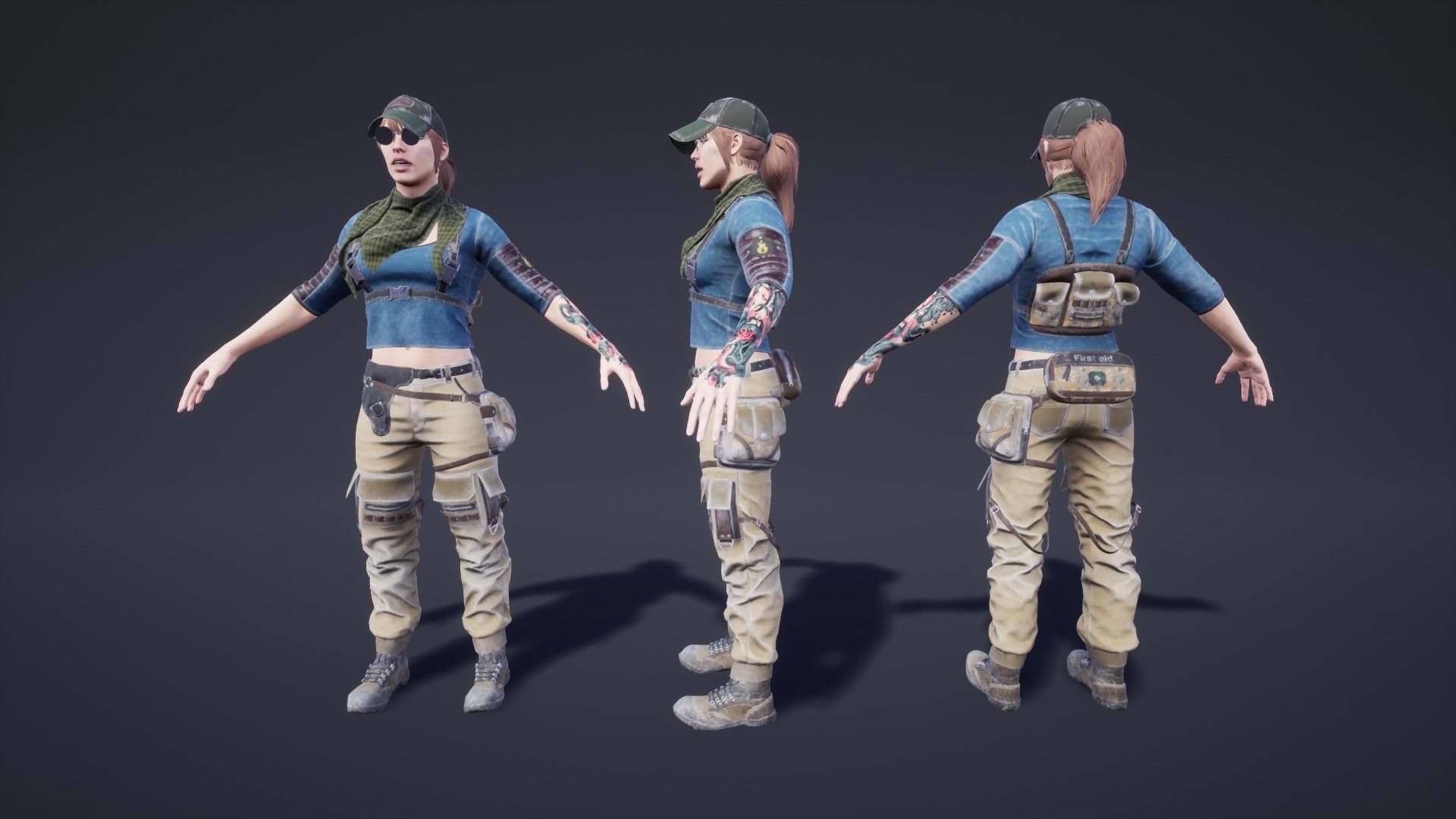 Adventure Character 01 Low-poly 3D model_6