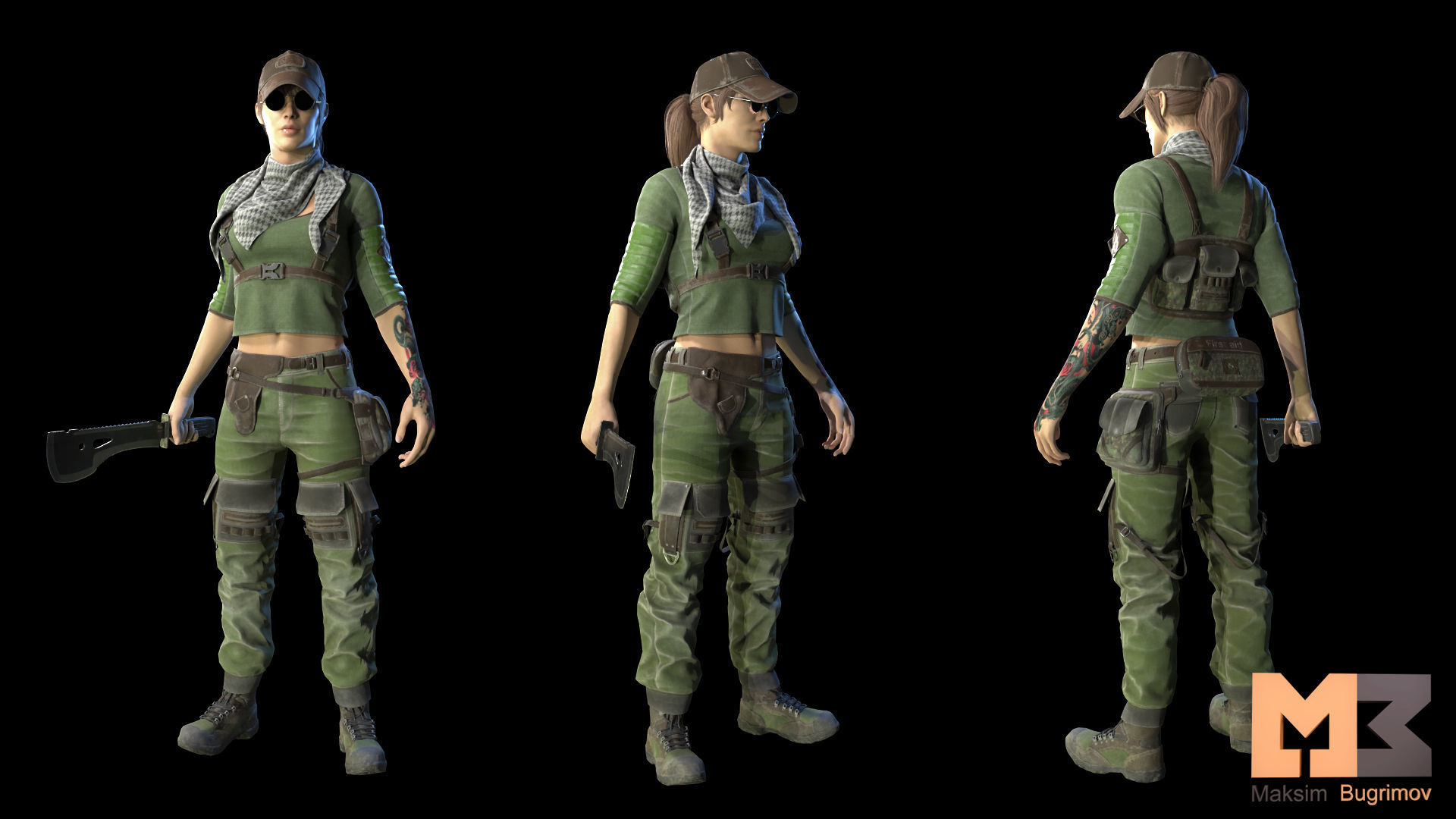 Adventure Character 01 Low-poly 3D model_4