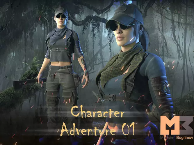 Adventure Character 01 Low-poly 3D model_0