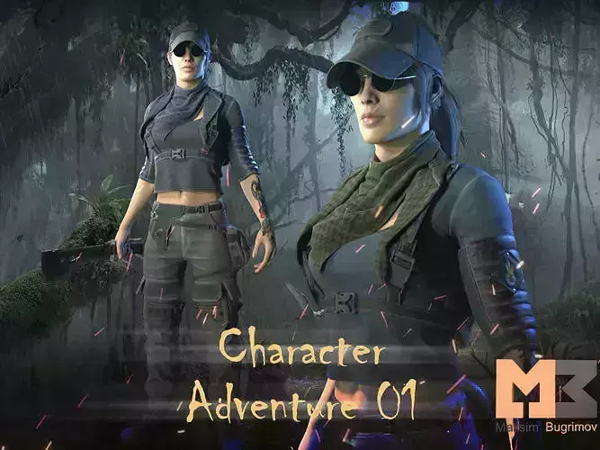 Adventure Character 01 Low-poly 3D model