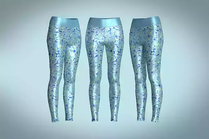 Girls Sports Leggings-Alien Camo Print