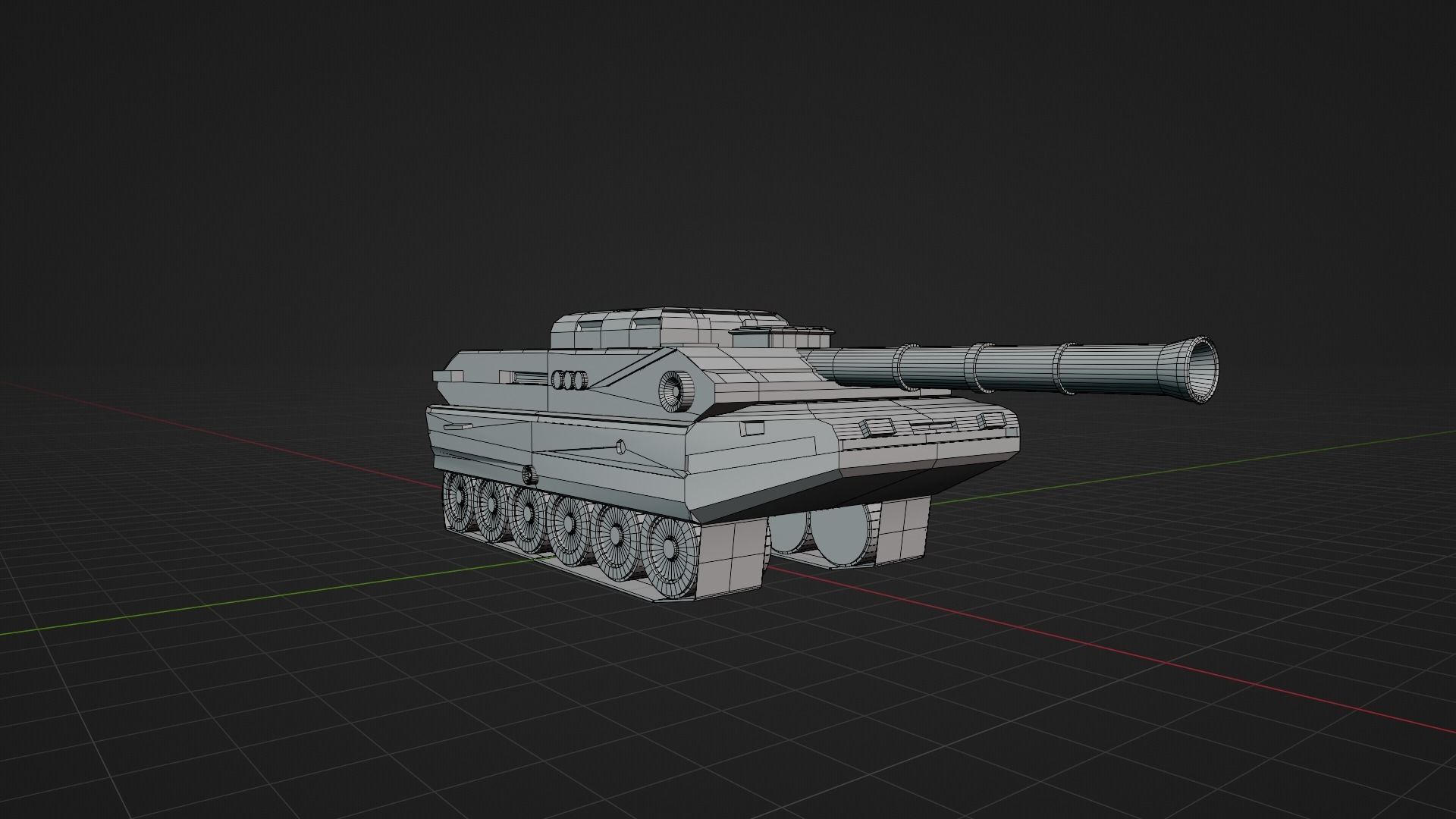 The Battle Tank Low-poly 3D model_5