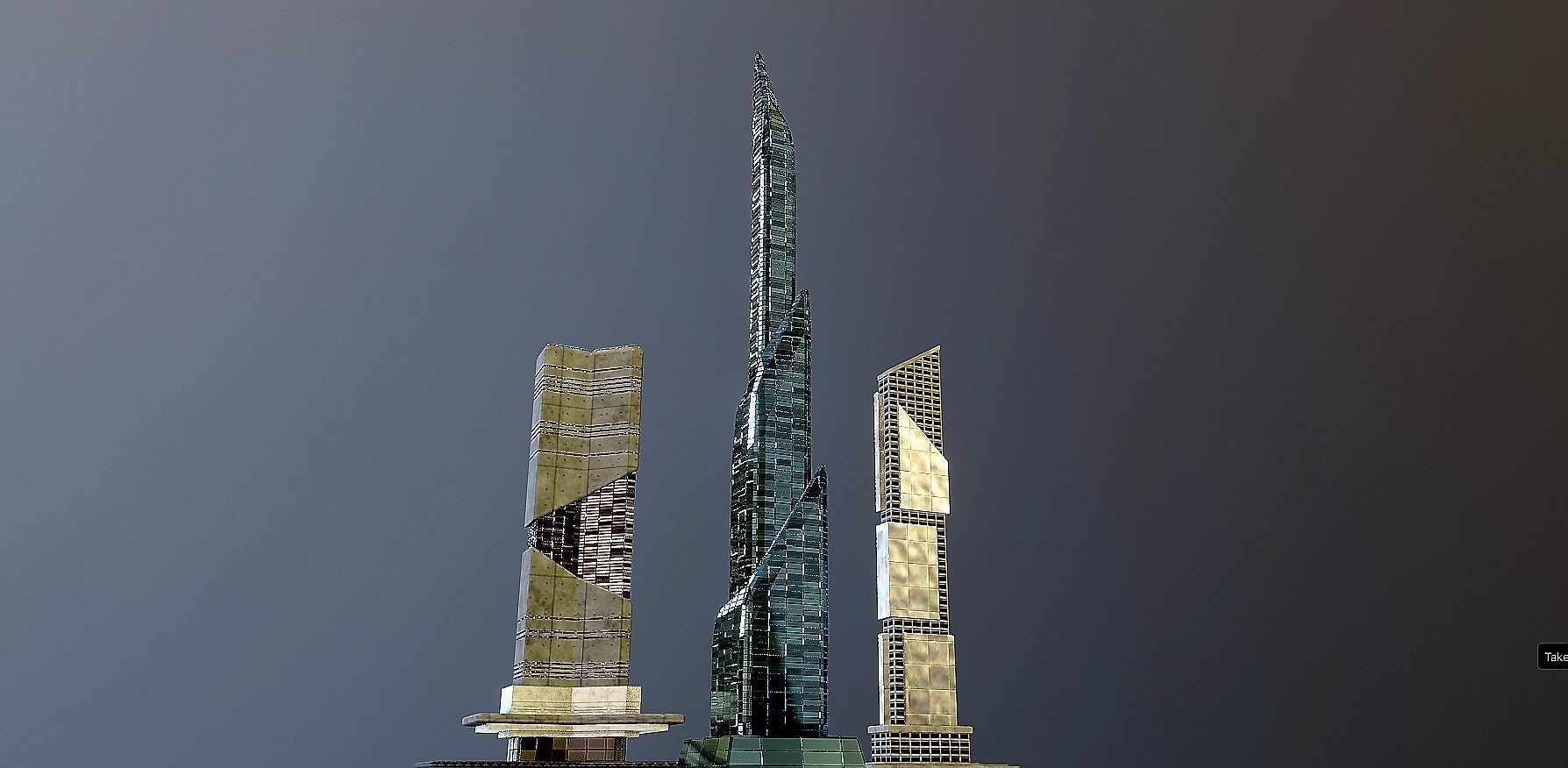 pack of 17 CyberPunk buildings Low-poly 3D model_12