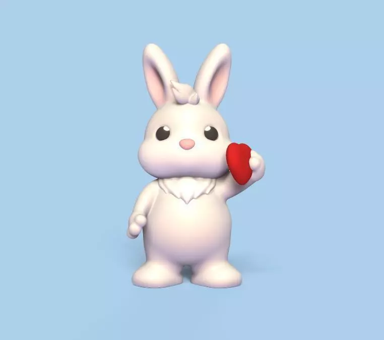 Little Bunny Heart 3D print model_0