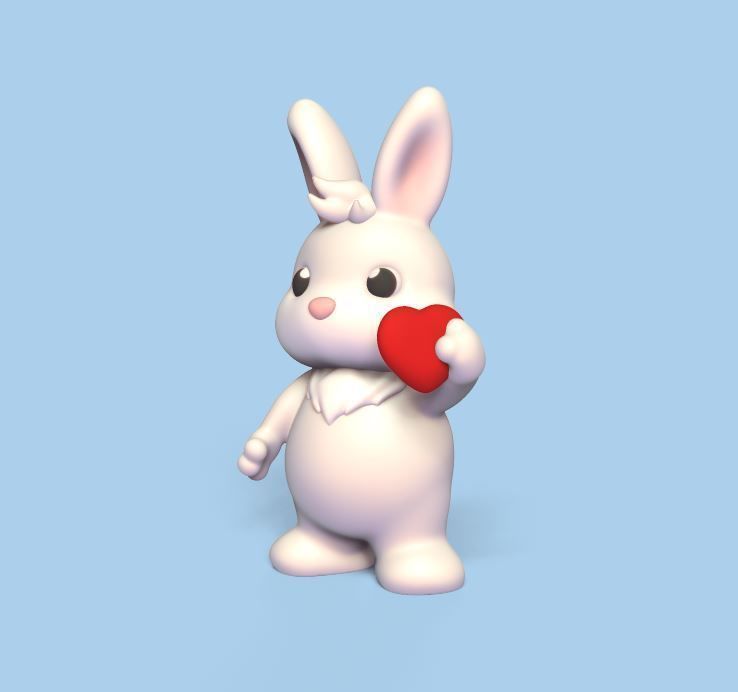 Little Bunny Heart 3D print model_1
