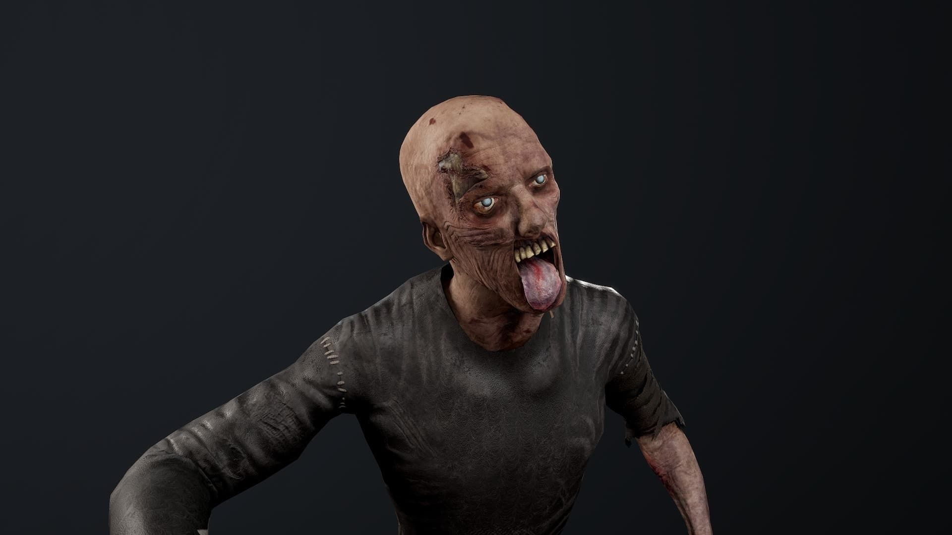 Zombie Spearman Low-poly 3D model_11