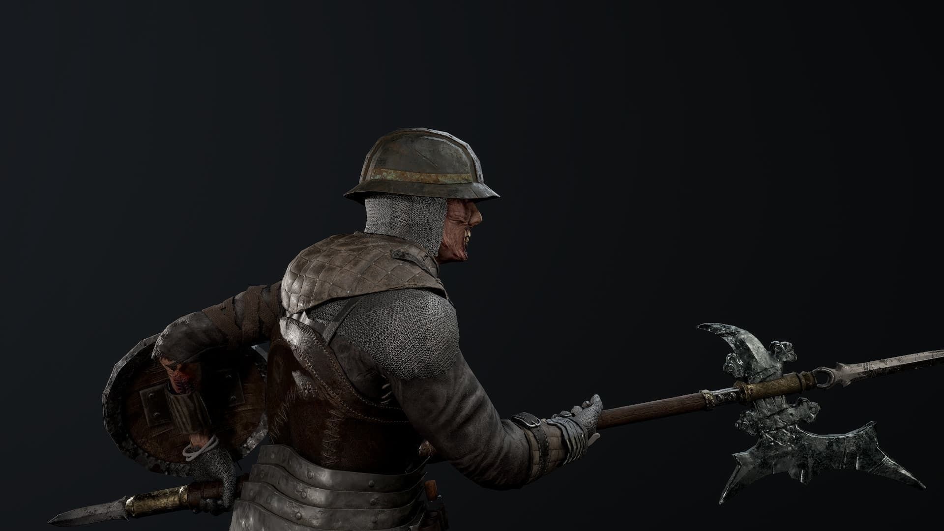 Zombie Spearman Low-poly 3D model_13