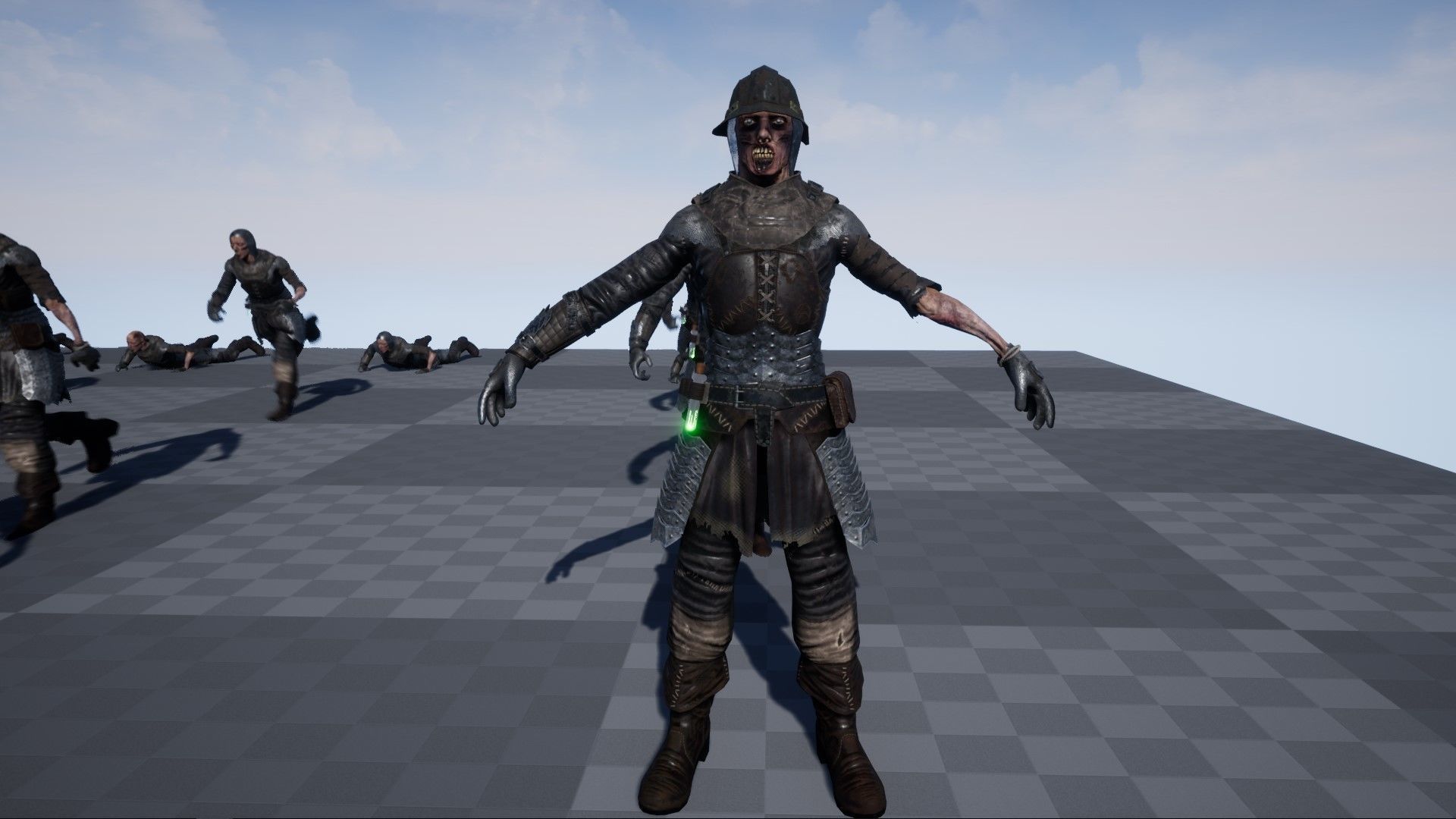 Zombie Spearman Low-poly 3D model_21