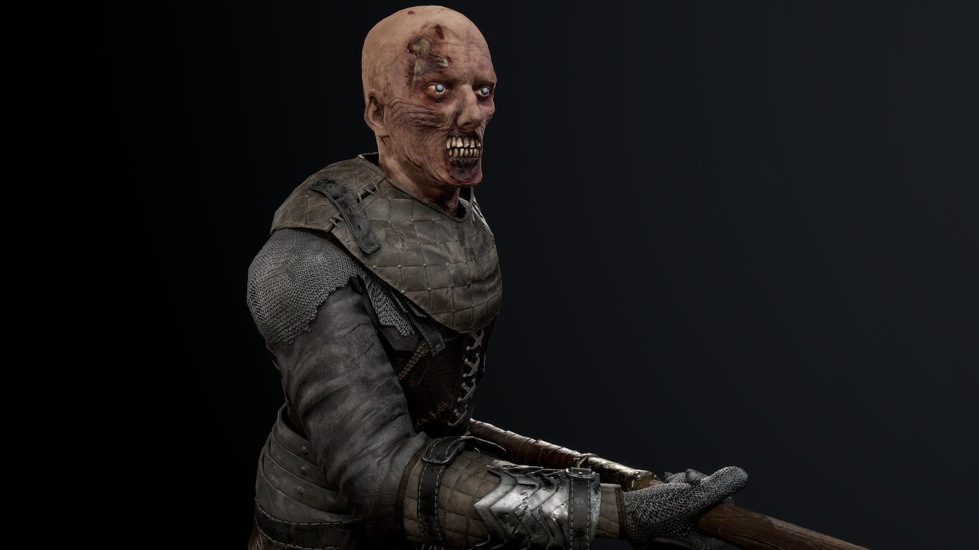 Zombie Spearman Low-poly 3D model_15