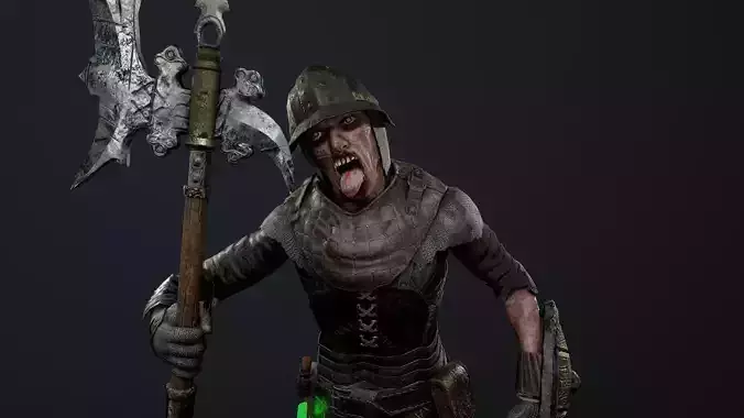 Zombie Spearman Low-poly 3D model
