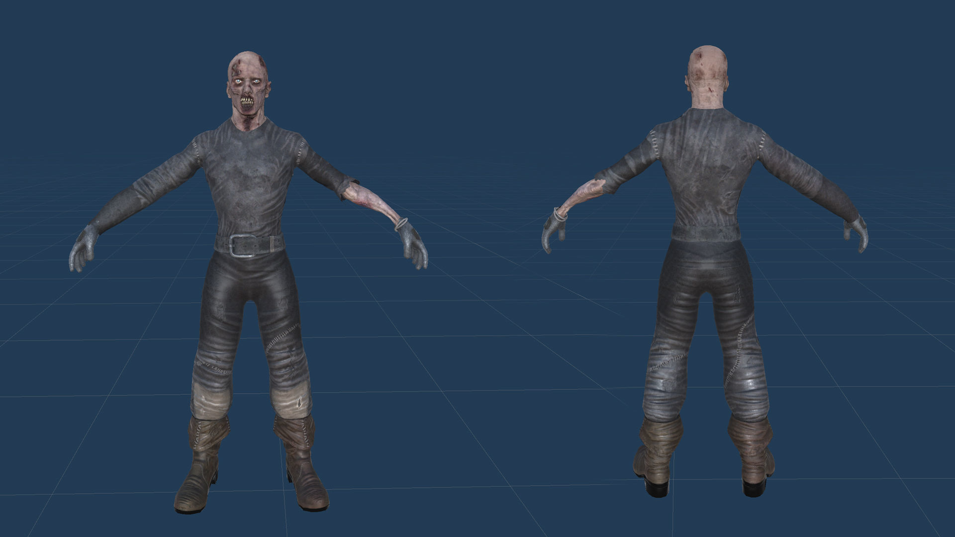Zombie Spearman Low-poly 3D model_18