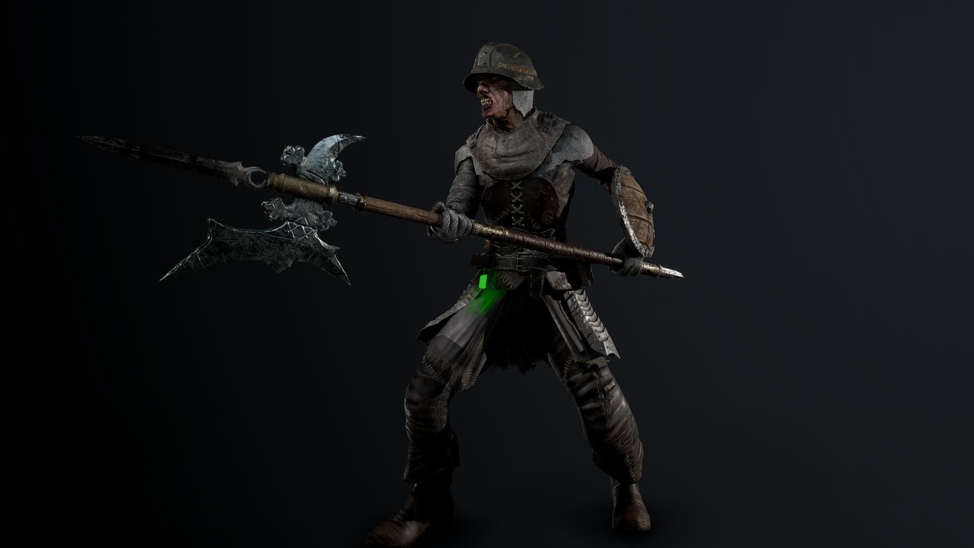 Zombie Spearman Low-poly 3D model_12