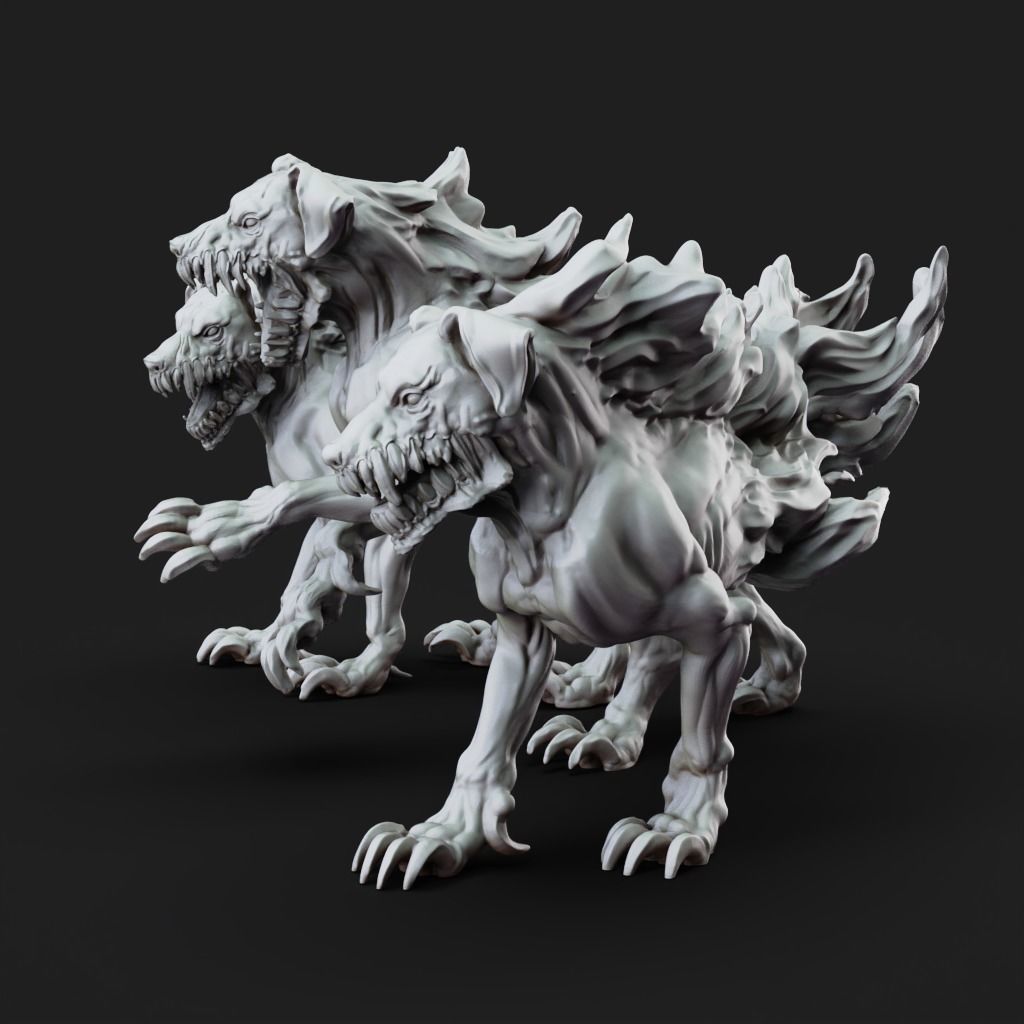 Shadow Mastiffs - 3D Printable TTRPG - PRESUPPORTED - 32mm Scale 3D print model_10