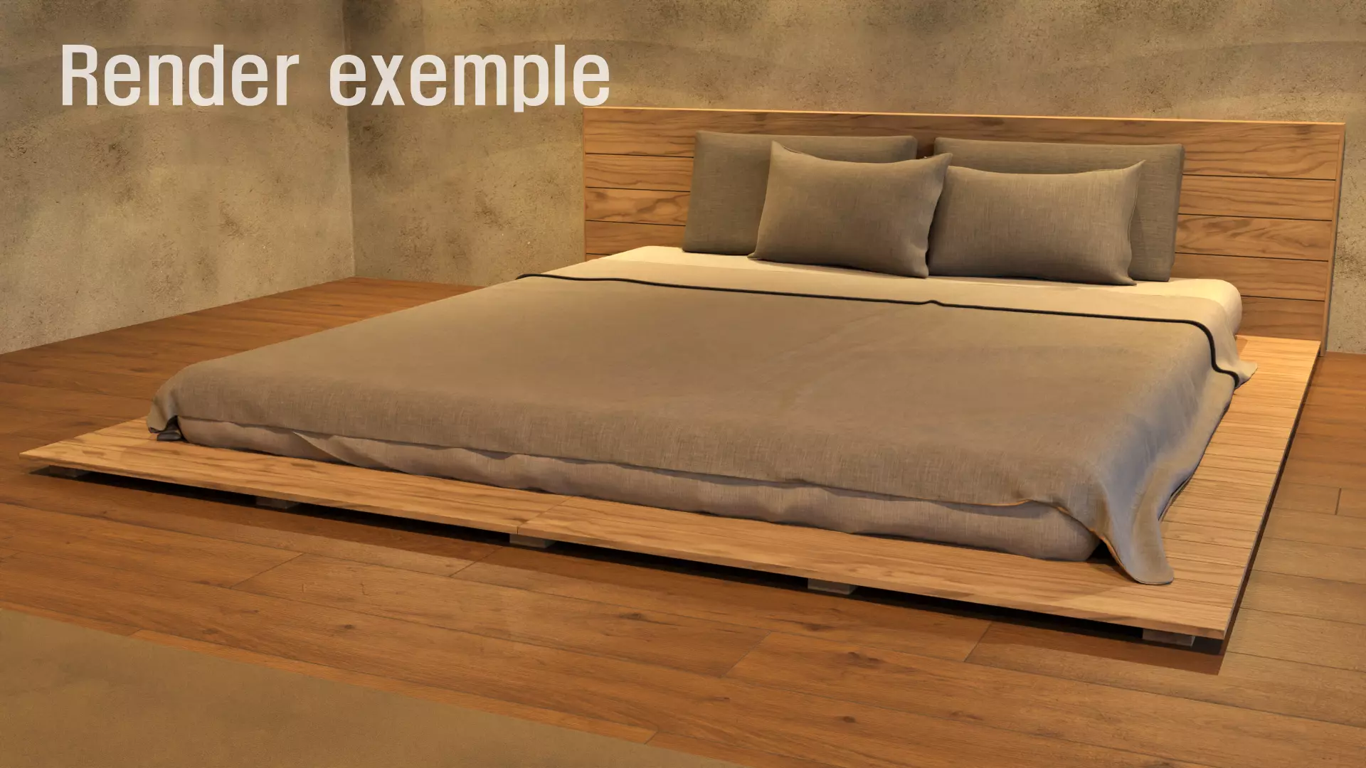 Modern bed 3 3D model_0