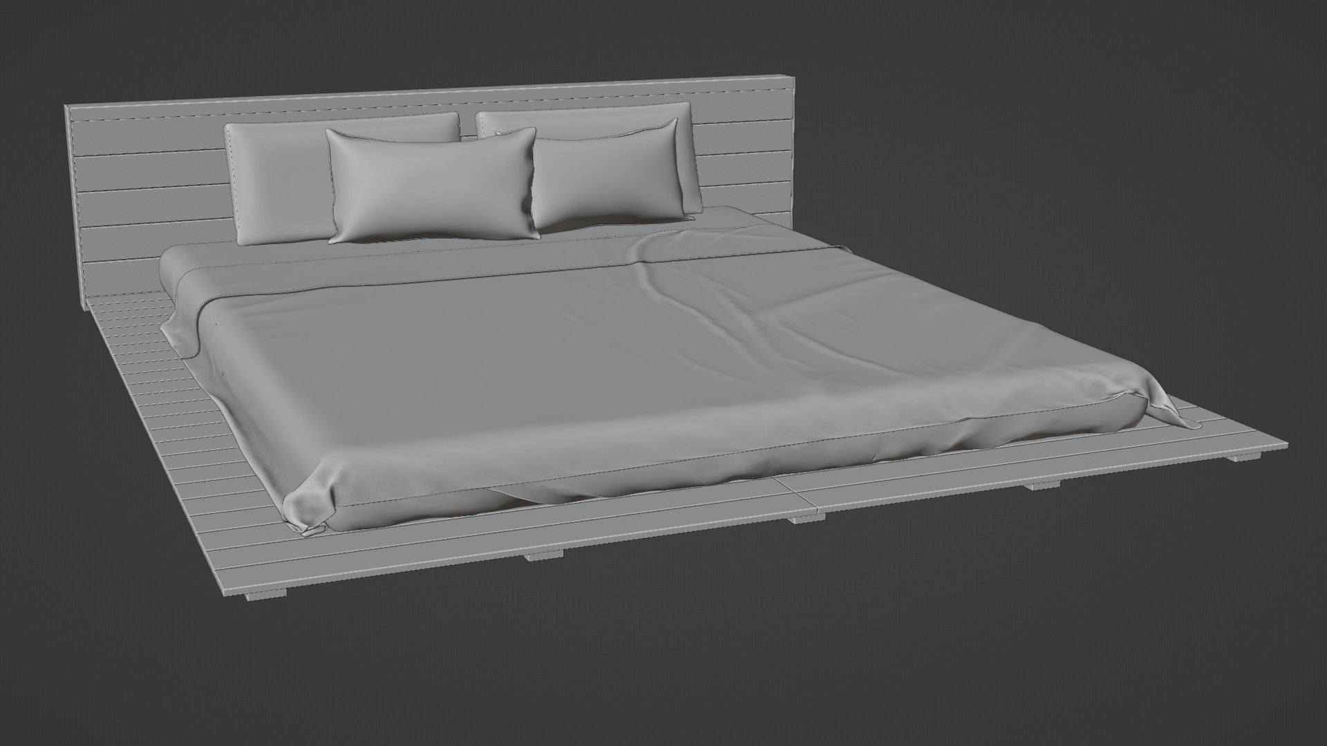 Modern bed 3 3D model_3