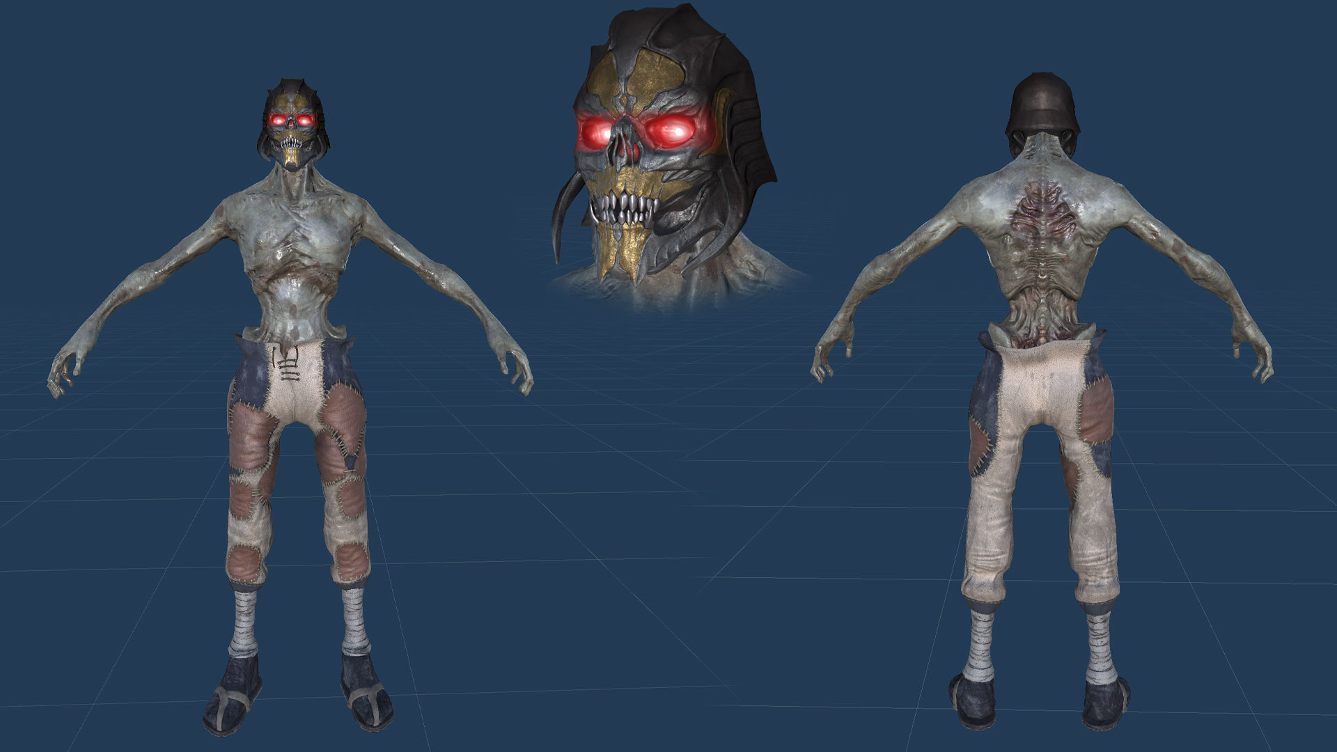 Undead Shinobi Low-poly 3D model_12