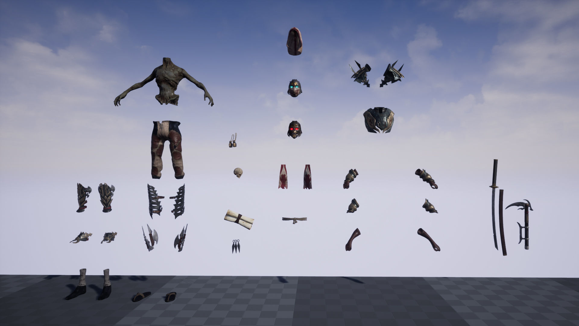 Undead Shinobi Low-poly 3D model_15