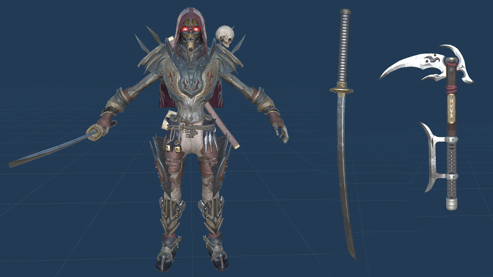 Undead Shinobi Low-poly 3D model_10