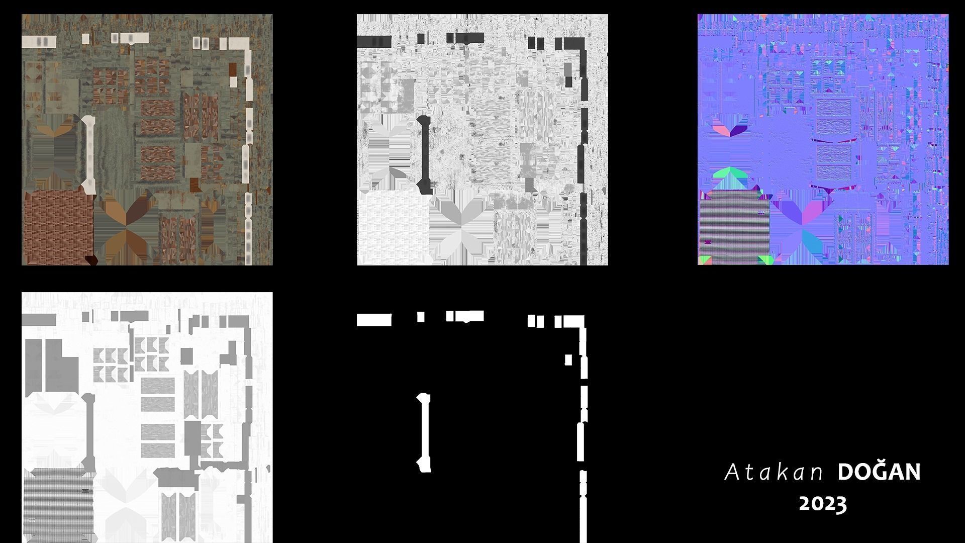 Old Brick Building Low-poly 3D model_10