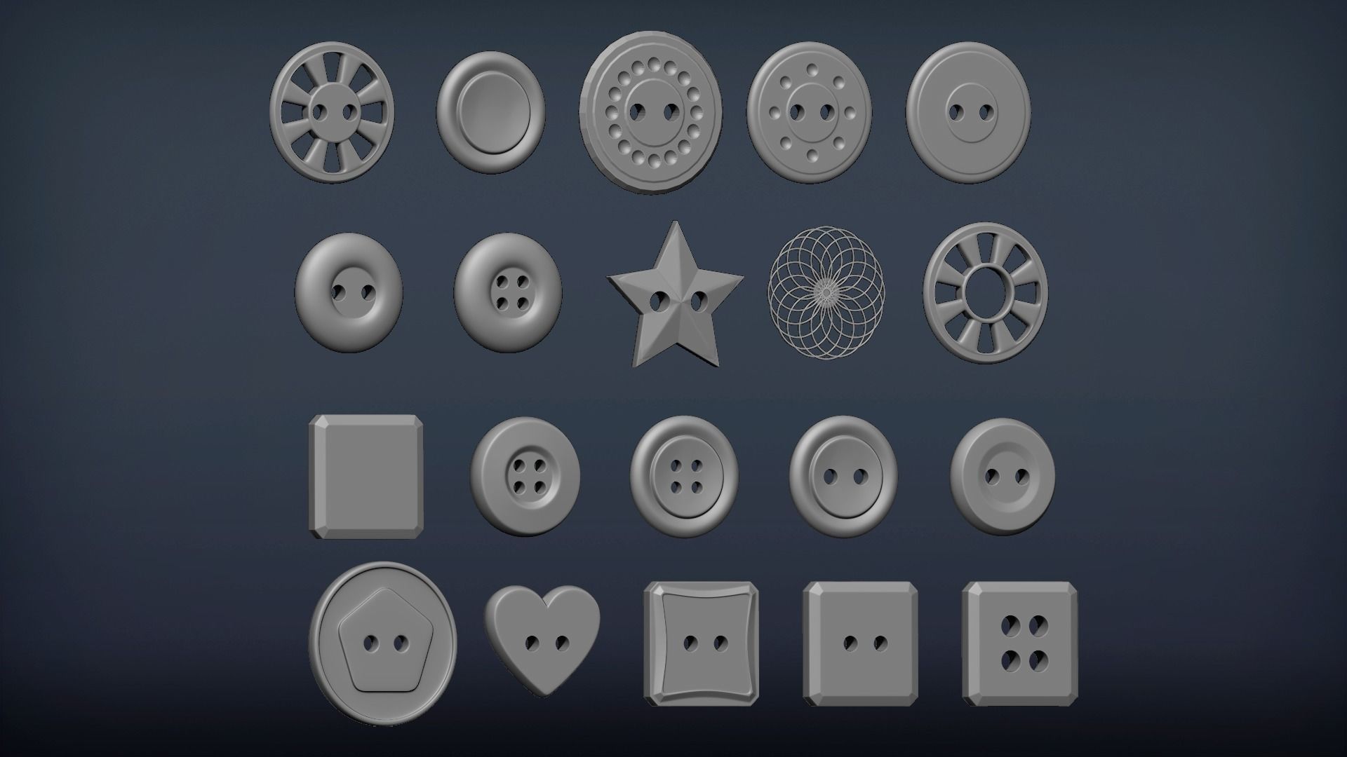 Cloth 41 buttons with and Without ROPE and Alphas Zbrush IMM 3D model_2