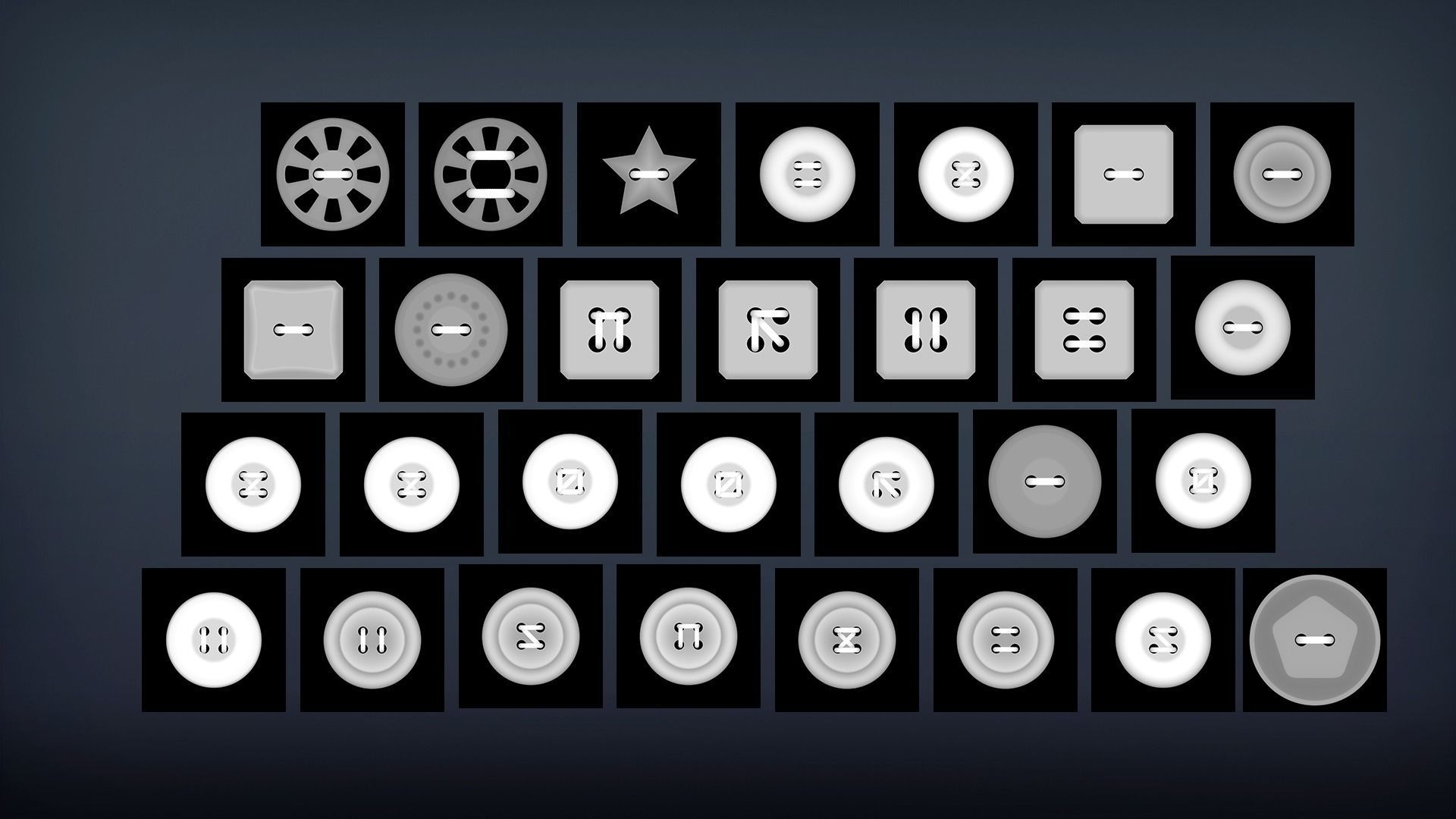 Cloth 41 buttons with and Without ROPE and Alphas Zbrush IMM 3D model_3