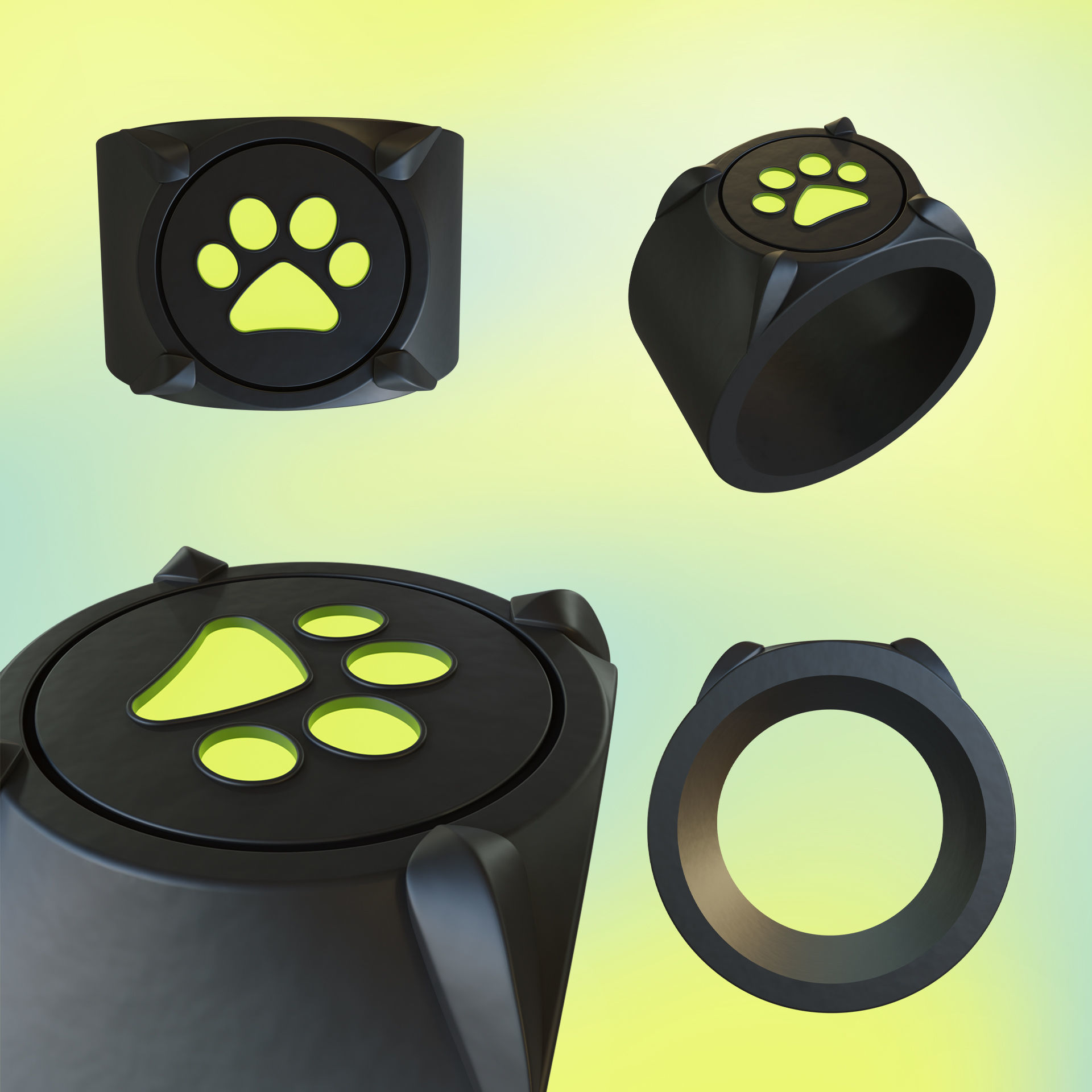 Cat noir ring cosplay LADYBUG 3D model 3D printable | CGTrader
