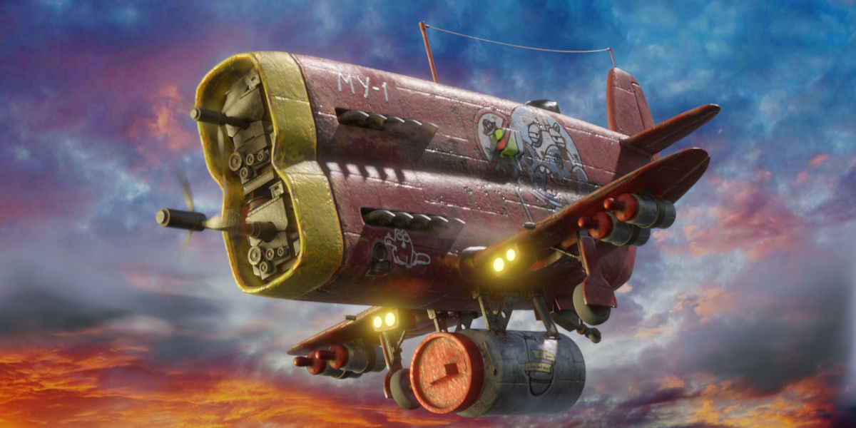 Set of stylized realistic airplanes Low-poly 3D model_4