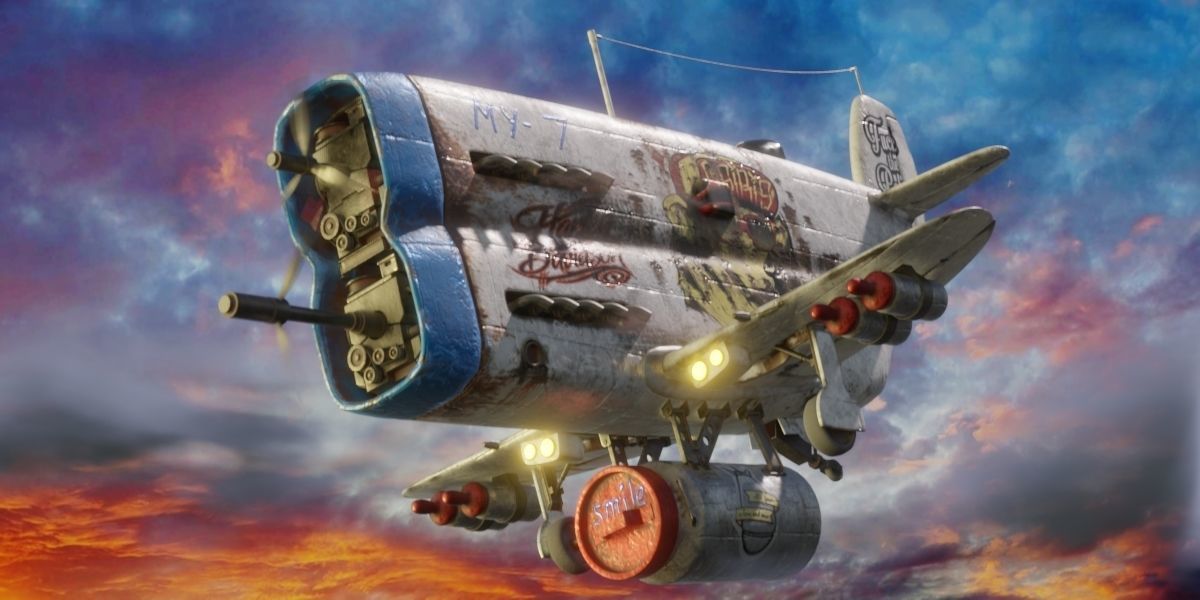 Set of stylized realistic airplanes Low-poly 3D model_10