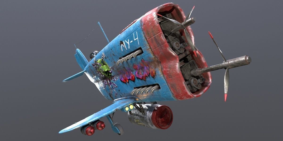 Set of stylized realistic airplanes Low-poly 3D model_27