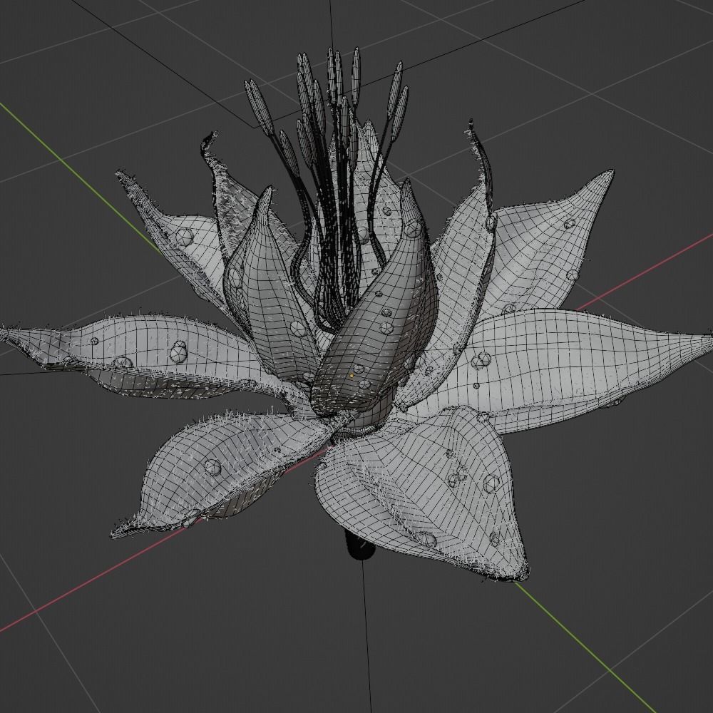 Unique Flower 07 3D model_4