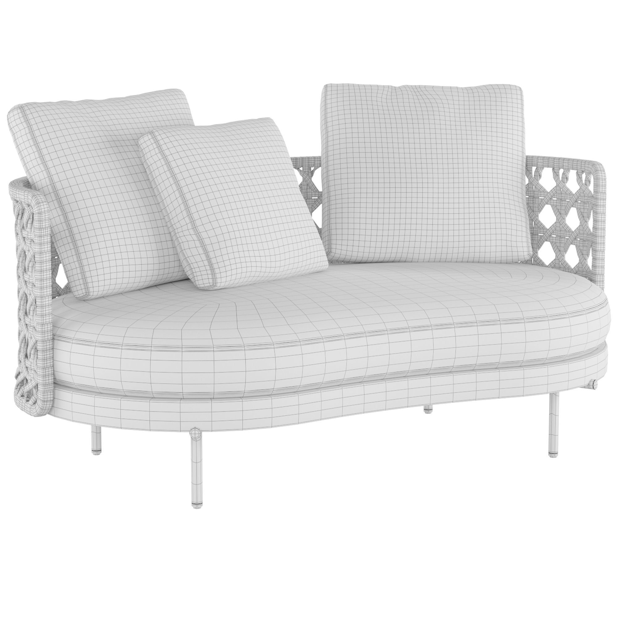 Torii Nest Outdoor Angled Sofa 3D model_8