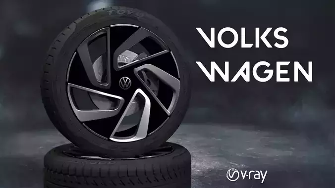 Volkswagen car tyre 3D model