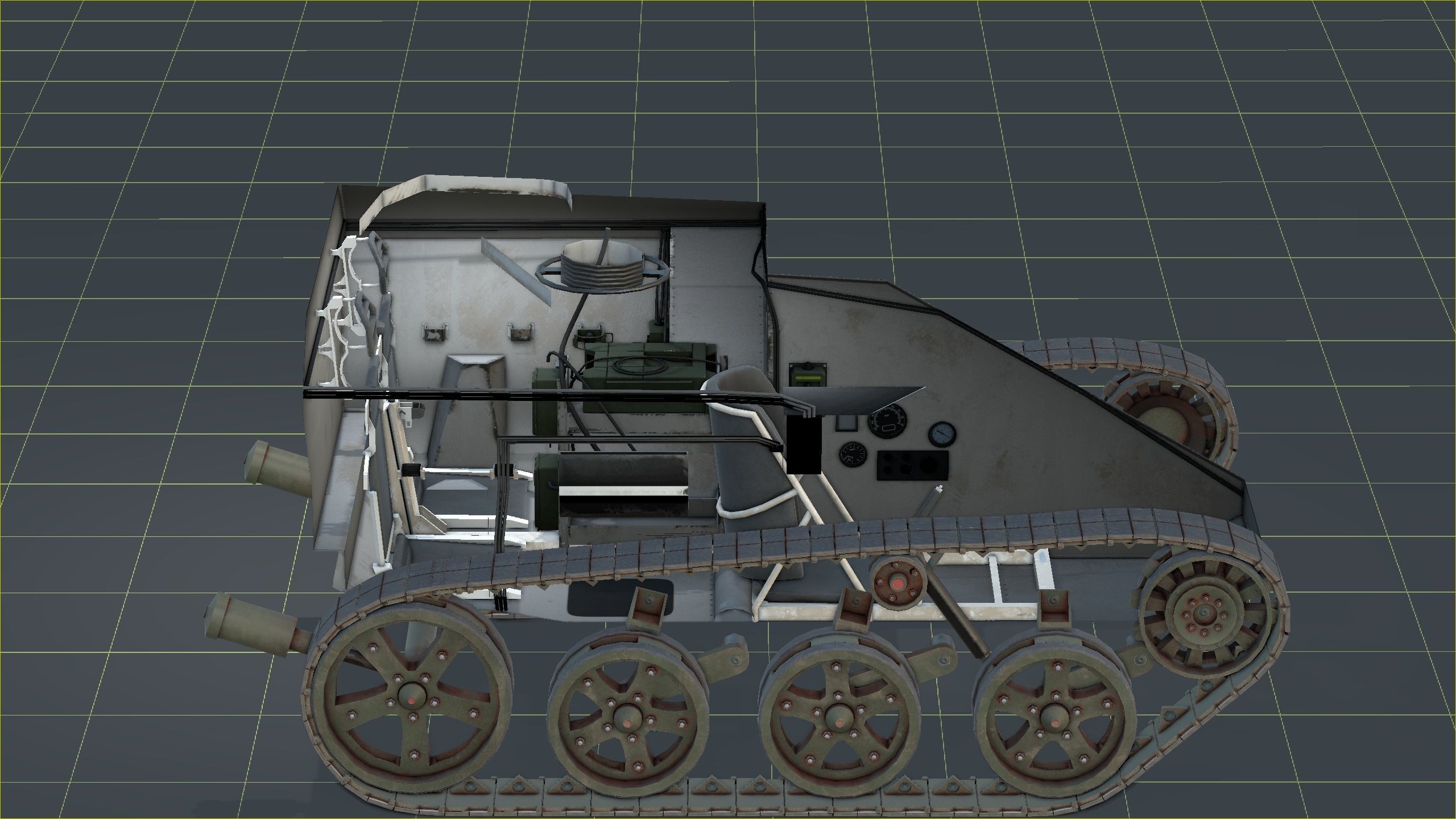 German Wiesel Tank with Tow Missile System and interiors Low-poly 3D model_31