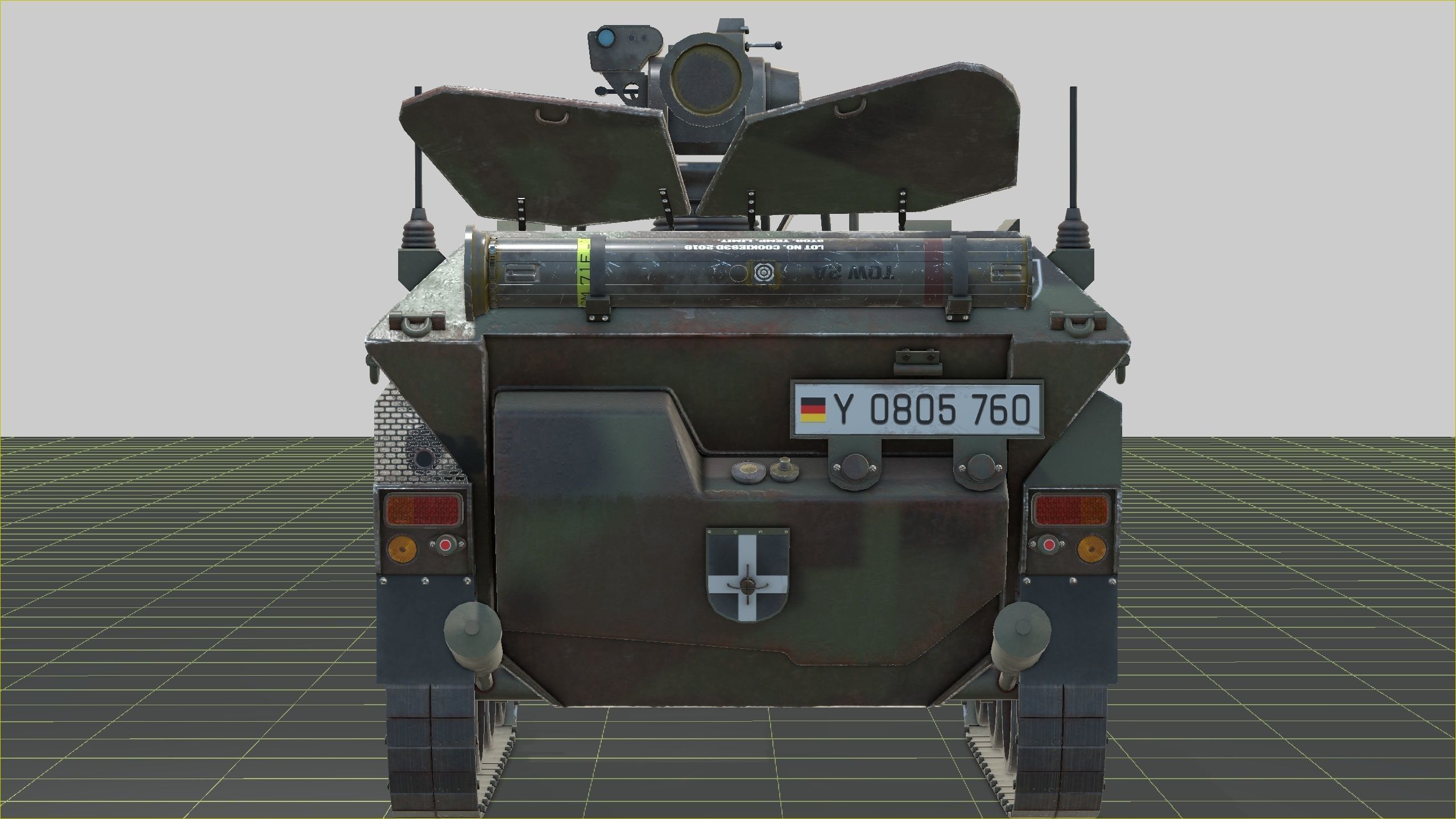 German Wiesel Tank with Tow Missile System and interiors Low-poly 3D model_26