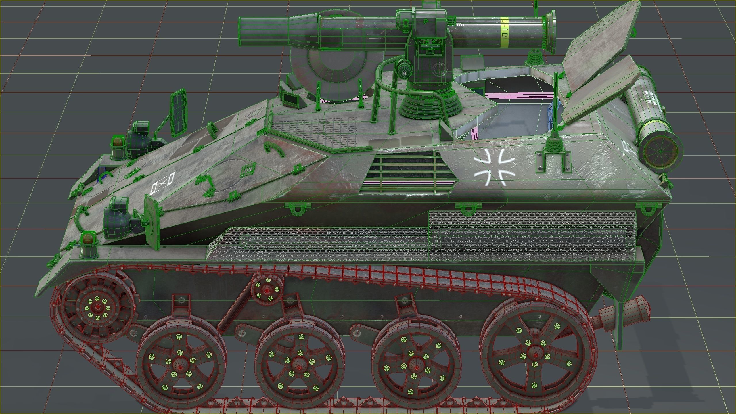 German Wiesel Tank with Tow Missile System and interiors Low-poly 3D model_33