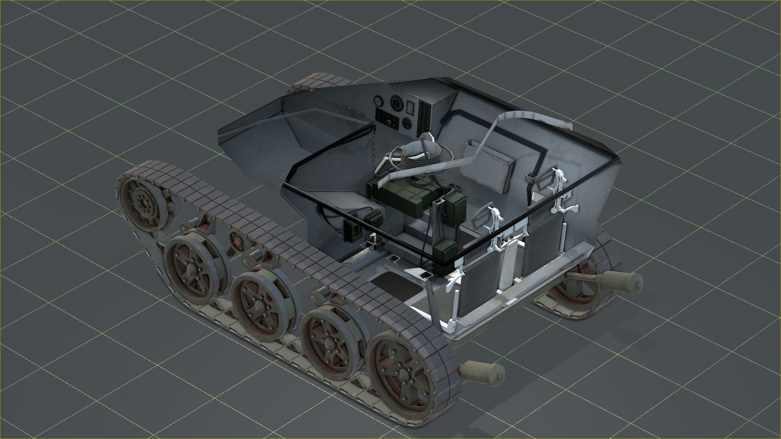 German Wiesel Tank with Tow Missile System and interiors Low-poly 3D model_49