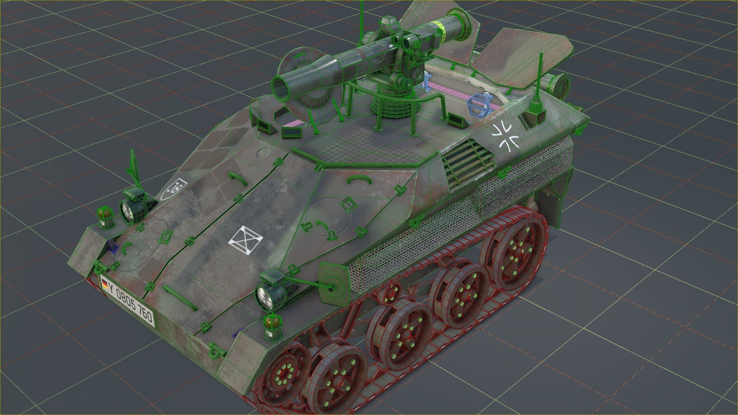 German Wiesel Tank with Tow Missile System and interiors Low-poly 3D model_42