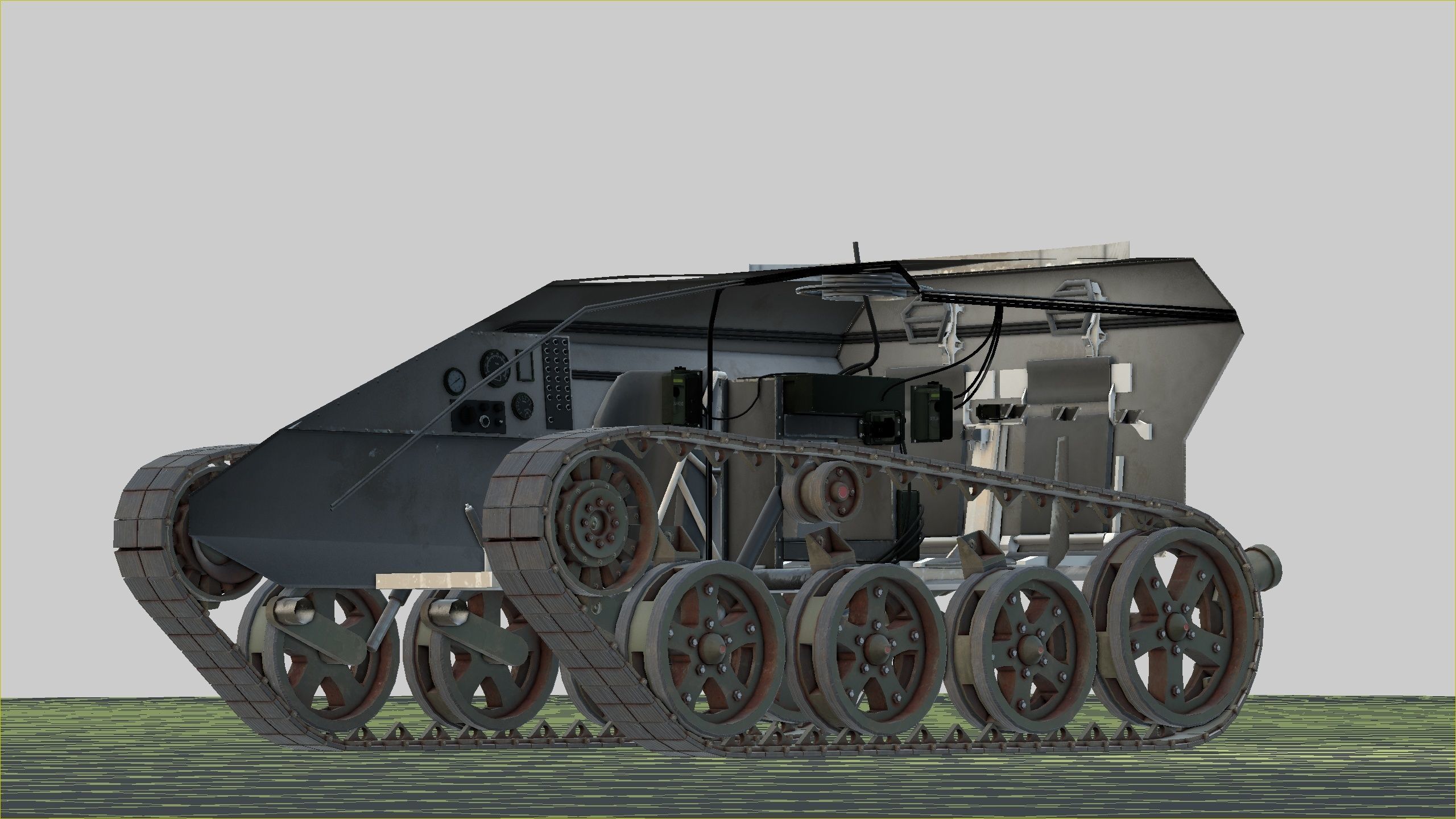 German Wiesel Tank with Tow Missile System and interiors Low-poly 3D model_37