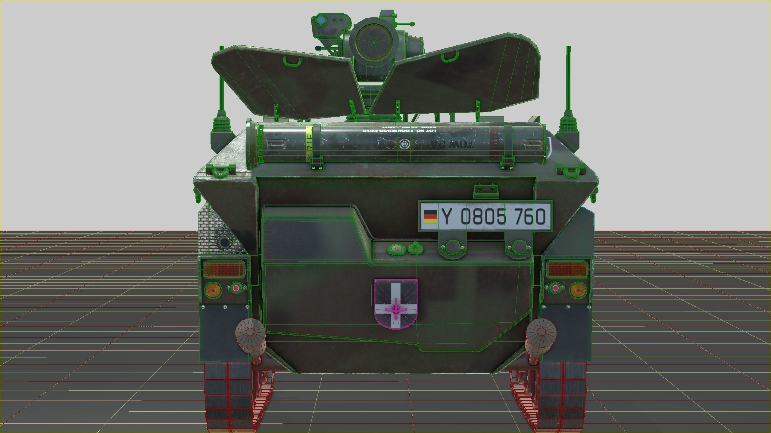 German Wiesel Tank with Tow Missile System and interiors Low-poly 3D model_27