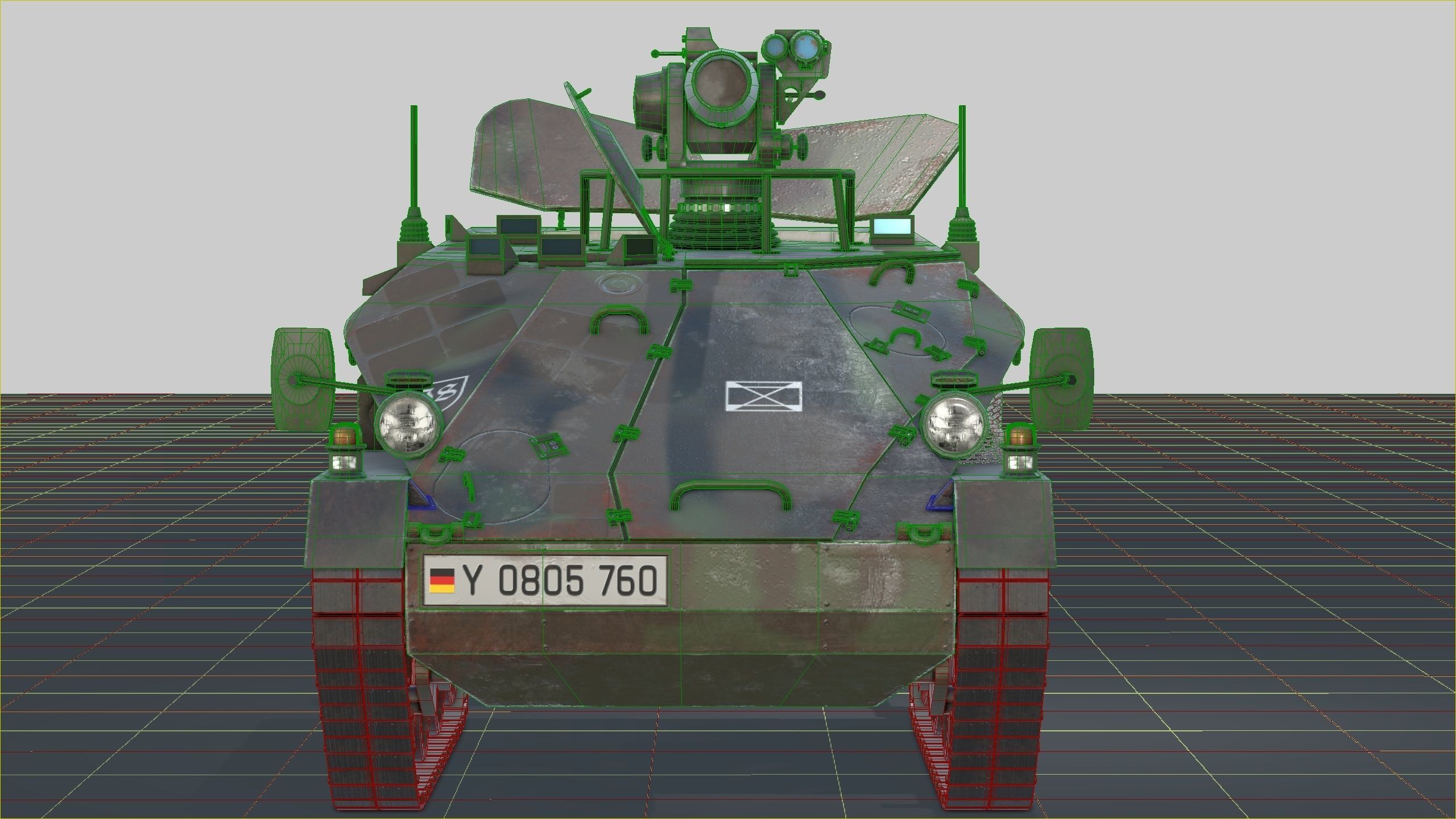 German Wiesel Tank with Tow Missile System and interiors Low-poly 3D model_24