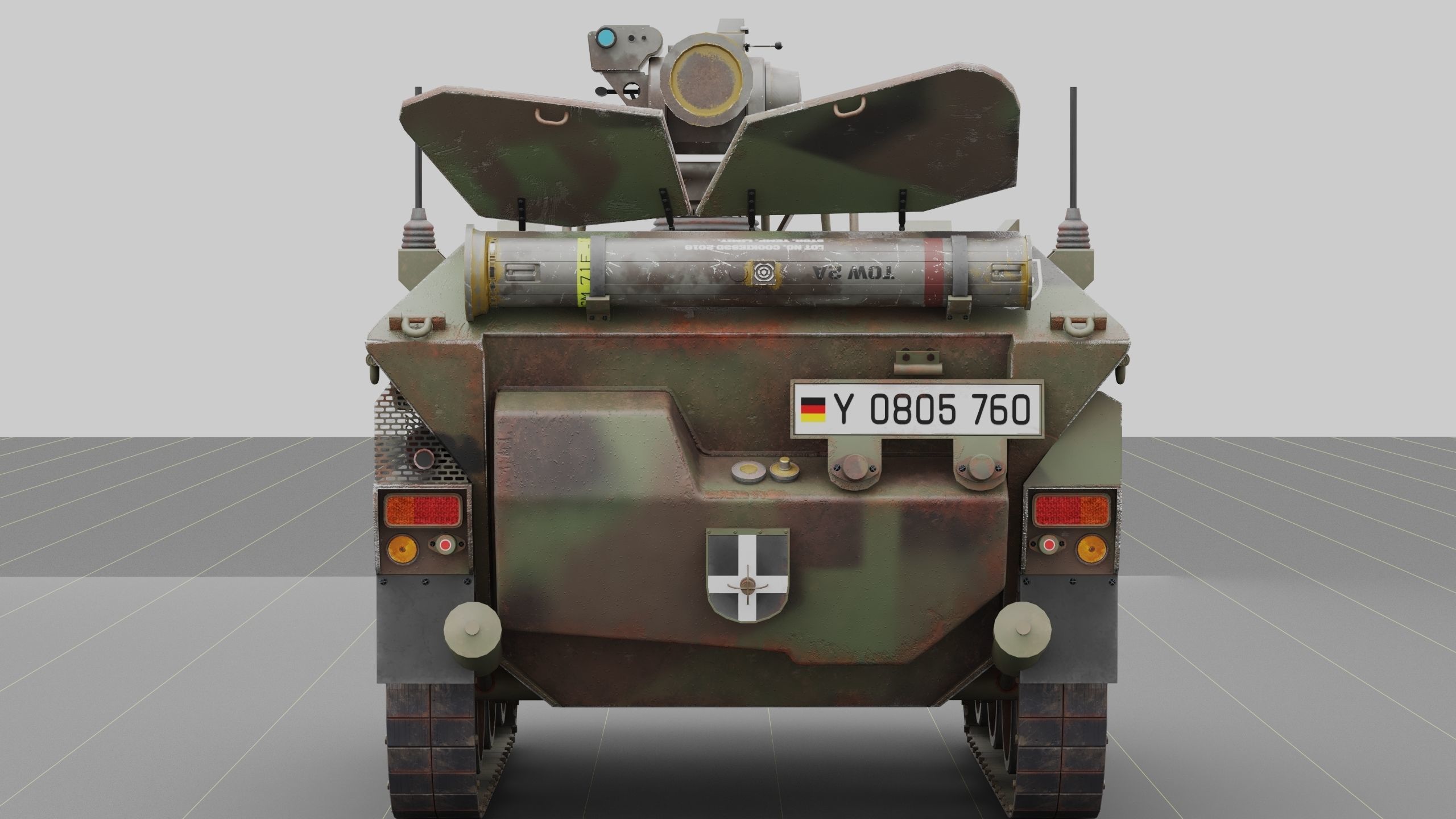 German Wiesel Tank with Tow Missile System and interiors Low-poly 3D model_4