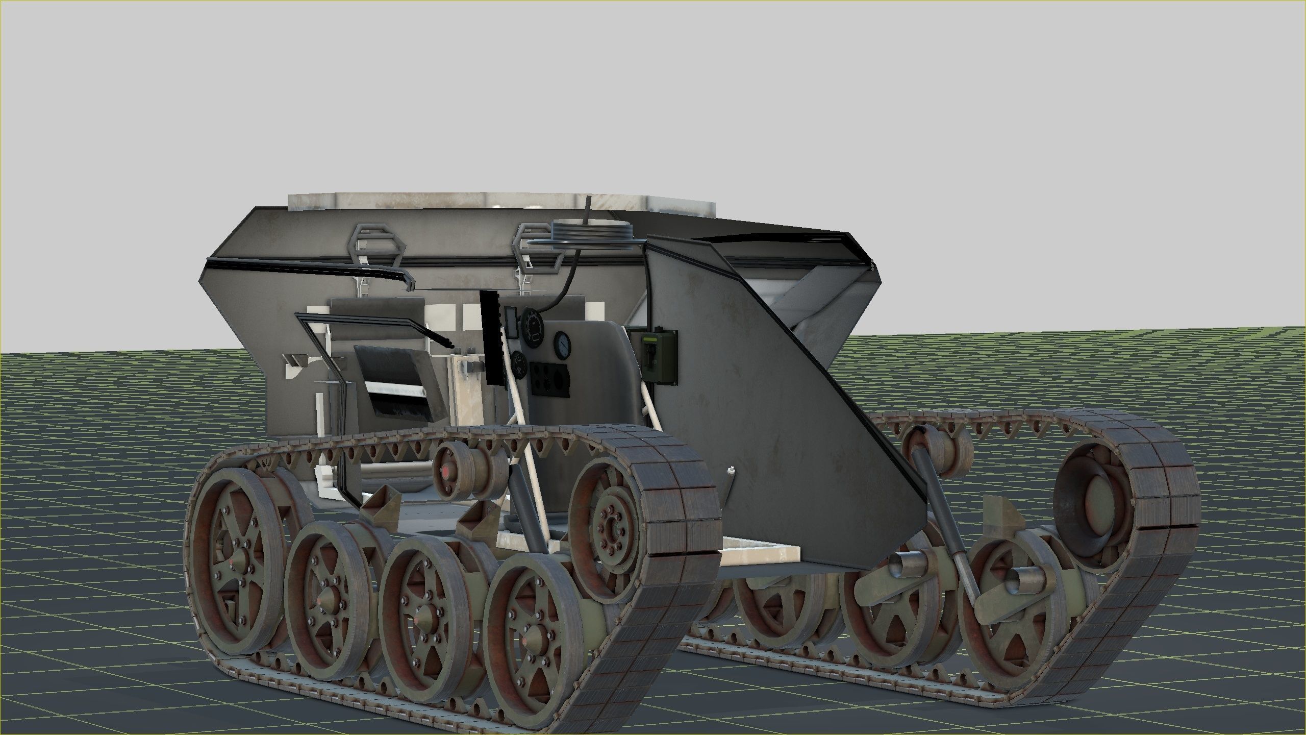 German Wiesel Tank with Tow Missile System and interiors Low-poly 3D model_40