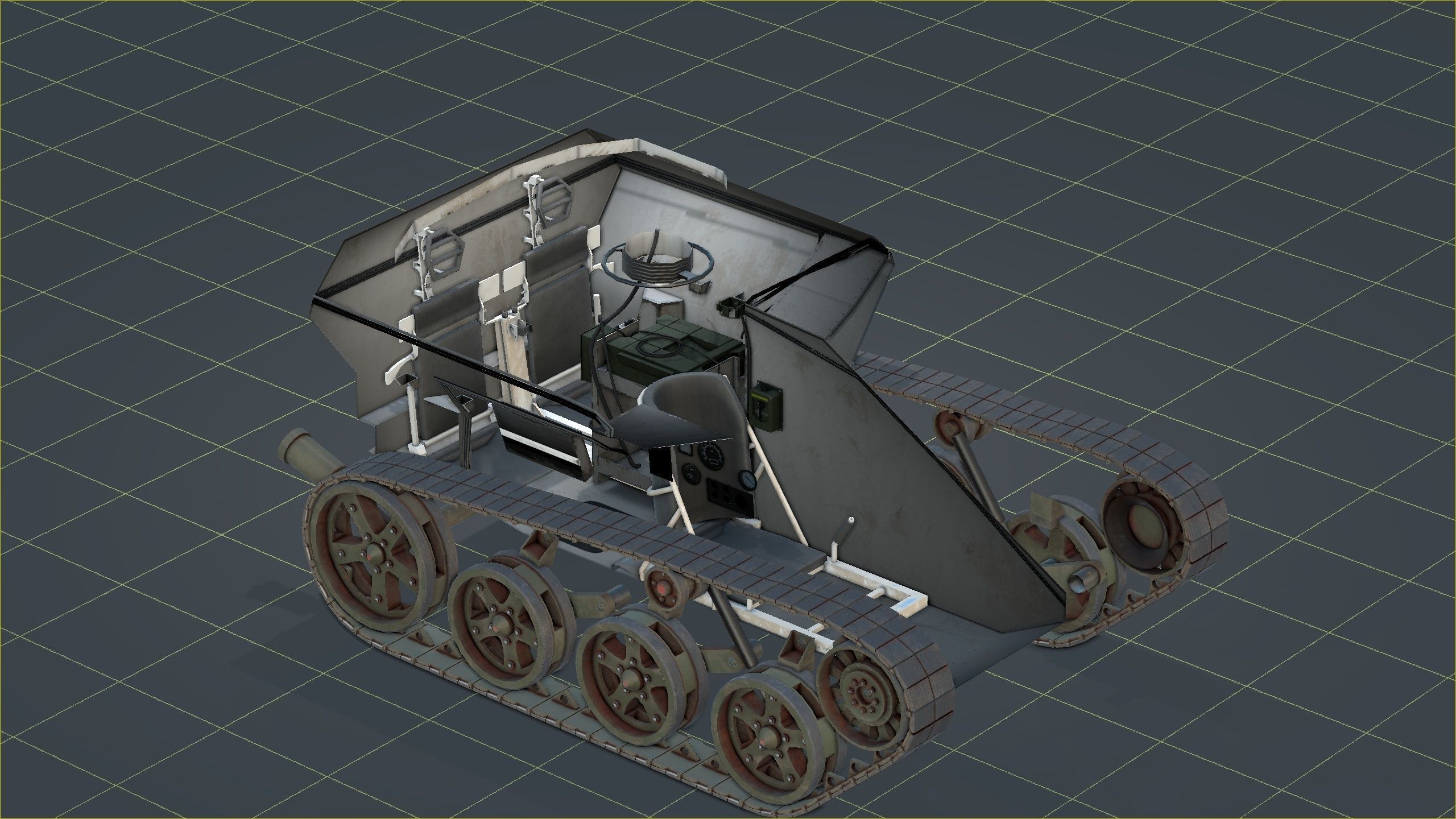 German Wiesel Tank with Tow Missile System and interiors Low-poly 3D model_22