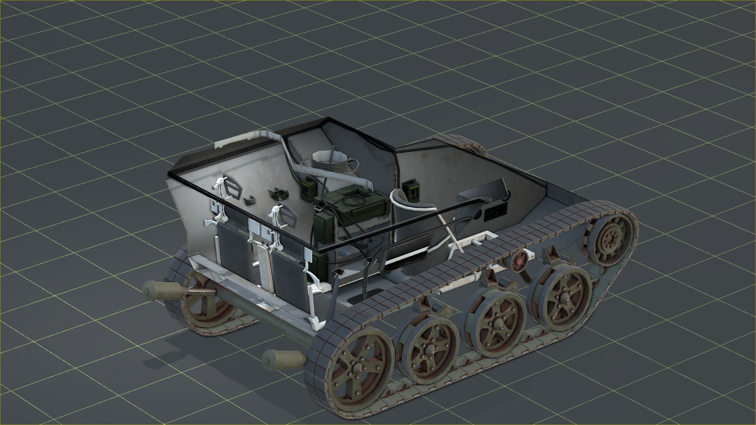 German Wiesel Tank with Tow Missile System and interiors Low-poly 3D model_19