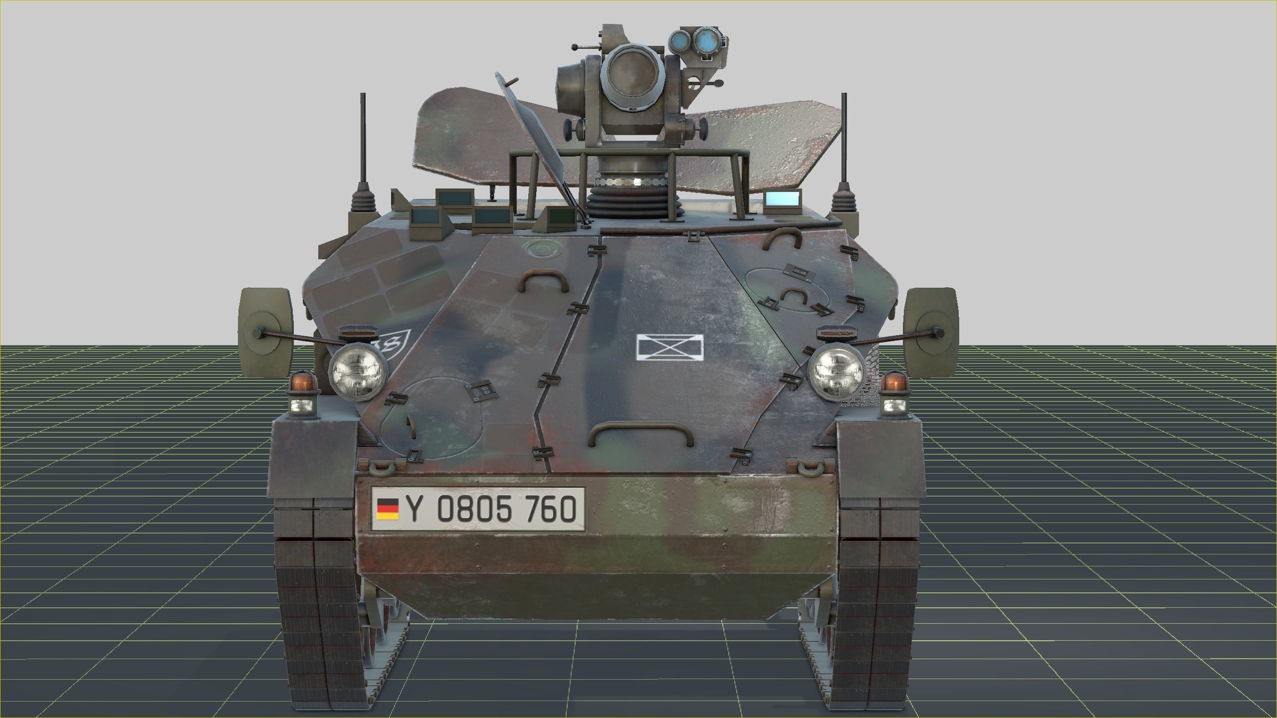 German Wiesel Tank with Tow Missile System and interiors Low-poly 3D model_23