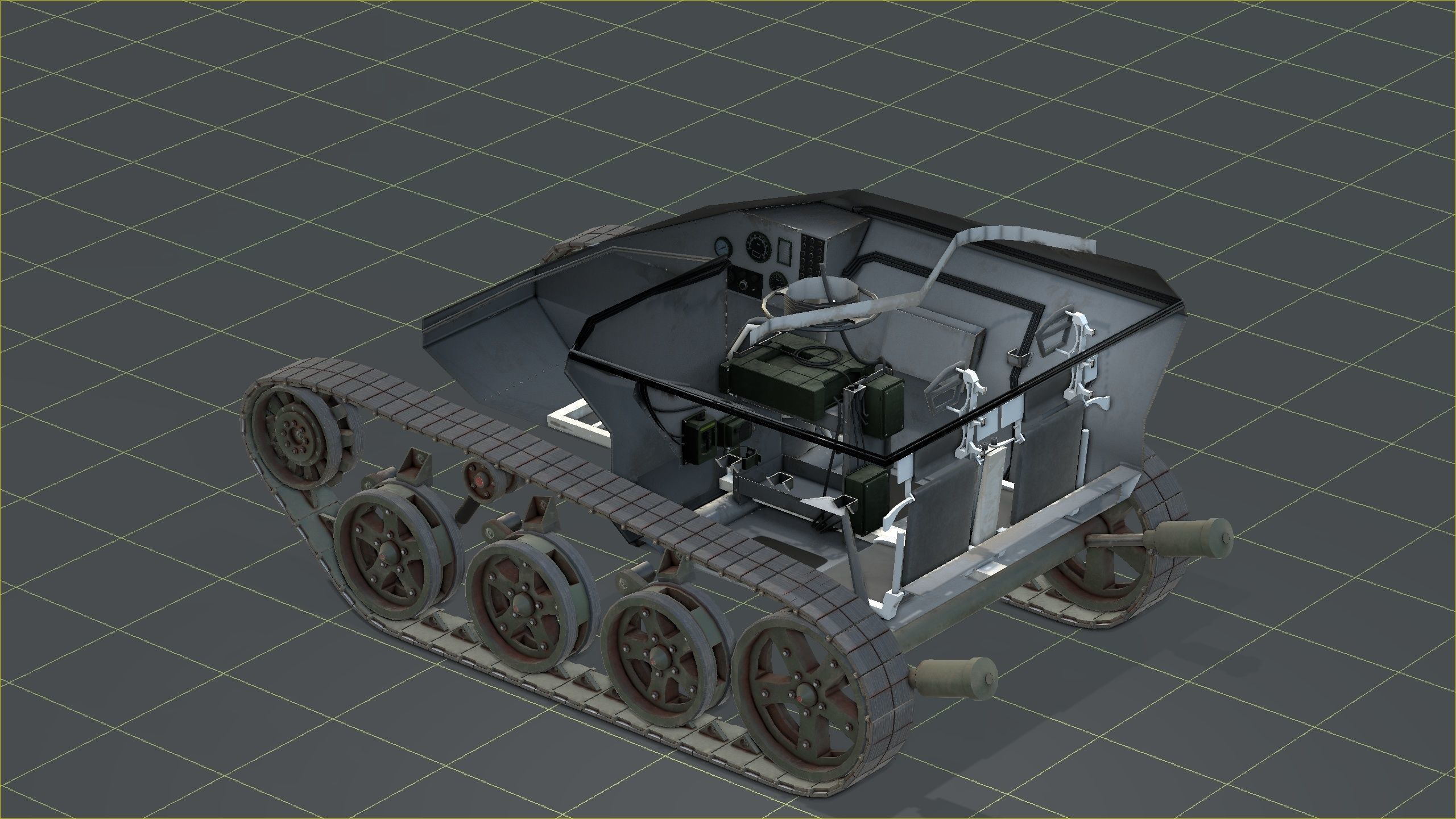 German Wiesel Tank with Tow Missile System and interiors Low-poly 3D model_16