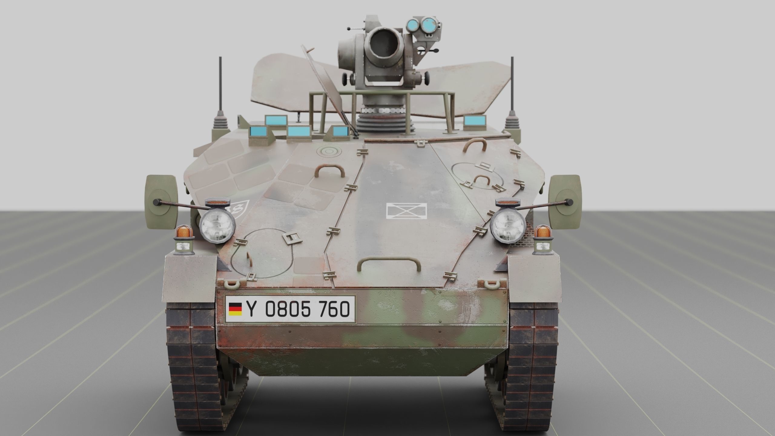 German Wiesel Tank with Tow Missile System and interiors Low-poly 3D model_3